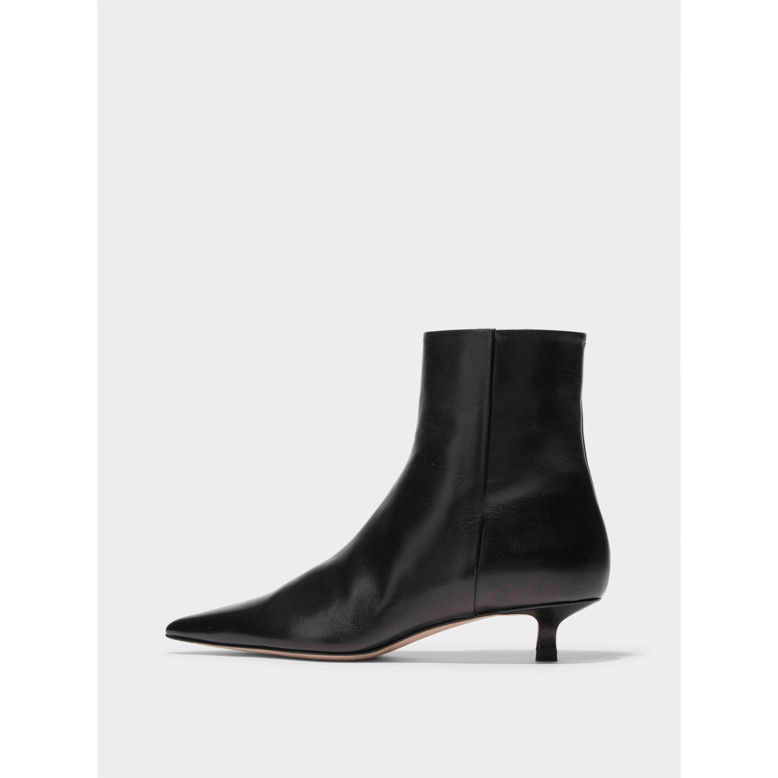 Black - Aeyde - Women's Sofie Cow Boot Ankle Heeled Boots - 1