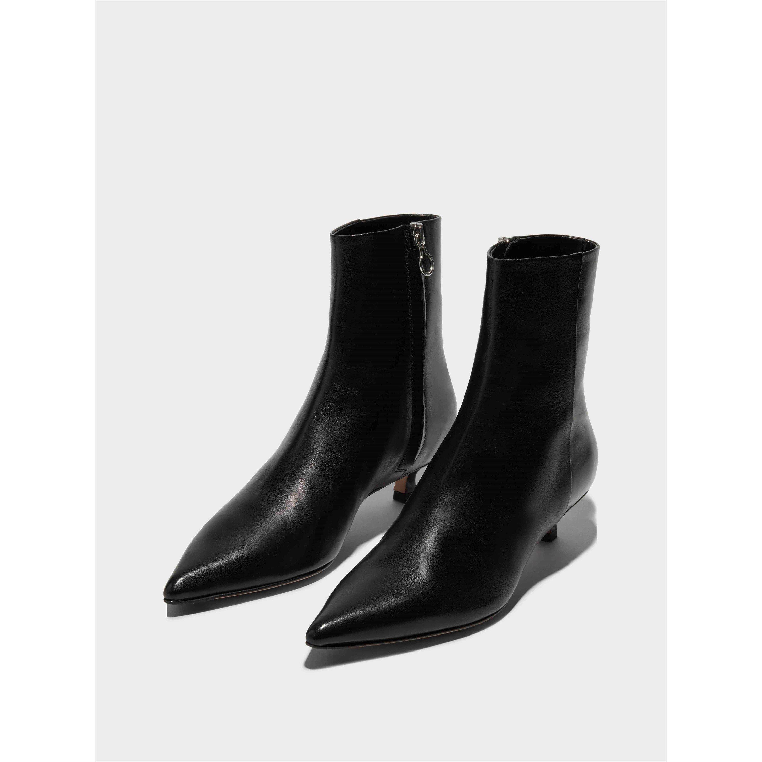 Black - Aeyde - Women's Sofie Cow Boot Ankle Heeled Boots - 2