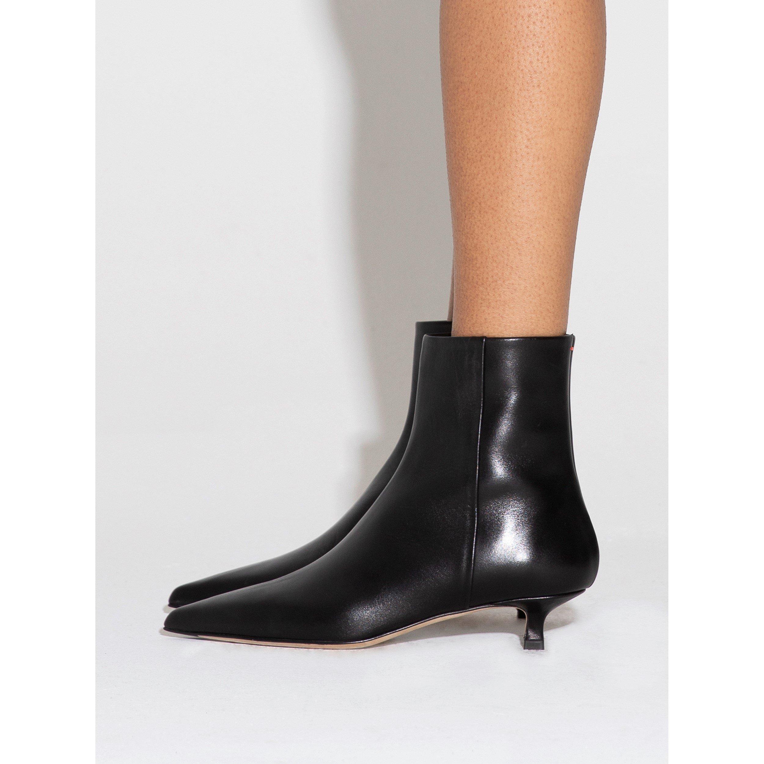 Black - Aeyde - Women's Sofie Cow Boot Ankle Heeled Boots - 6