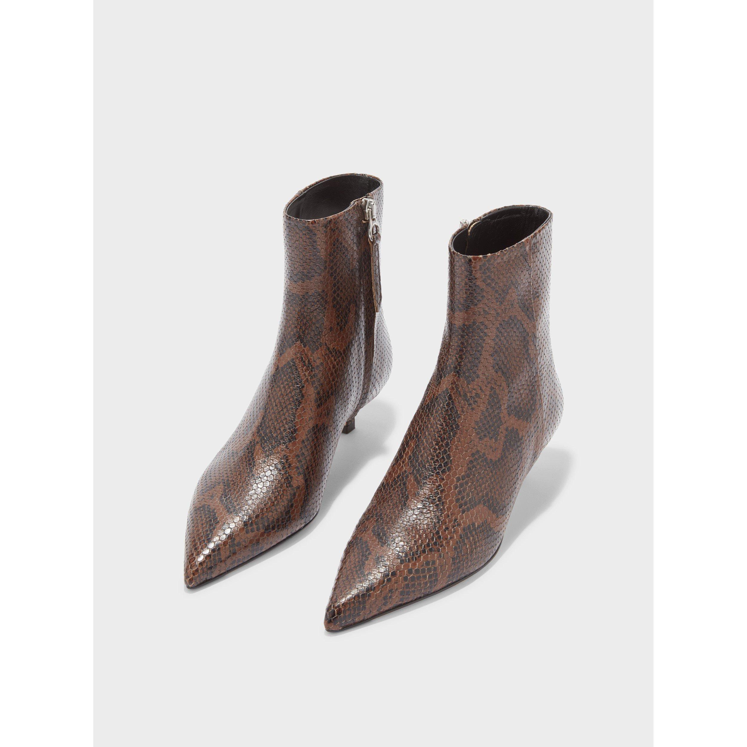 Snake Print - Aeyde - Women's Sofie Cow Boot Ankle Heeled Boots - 2