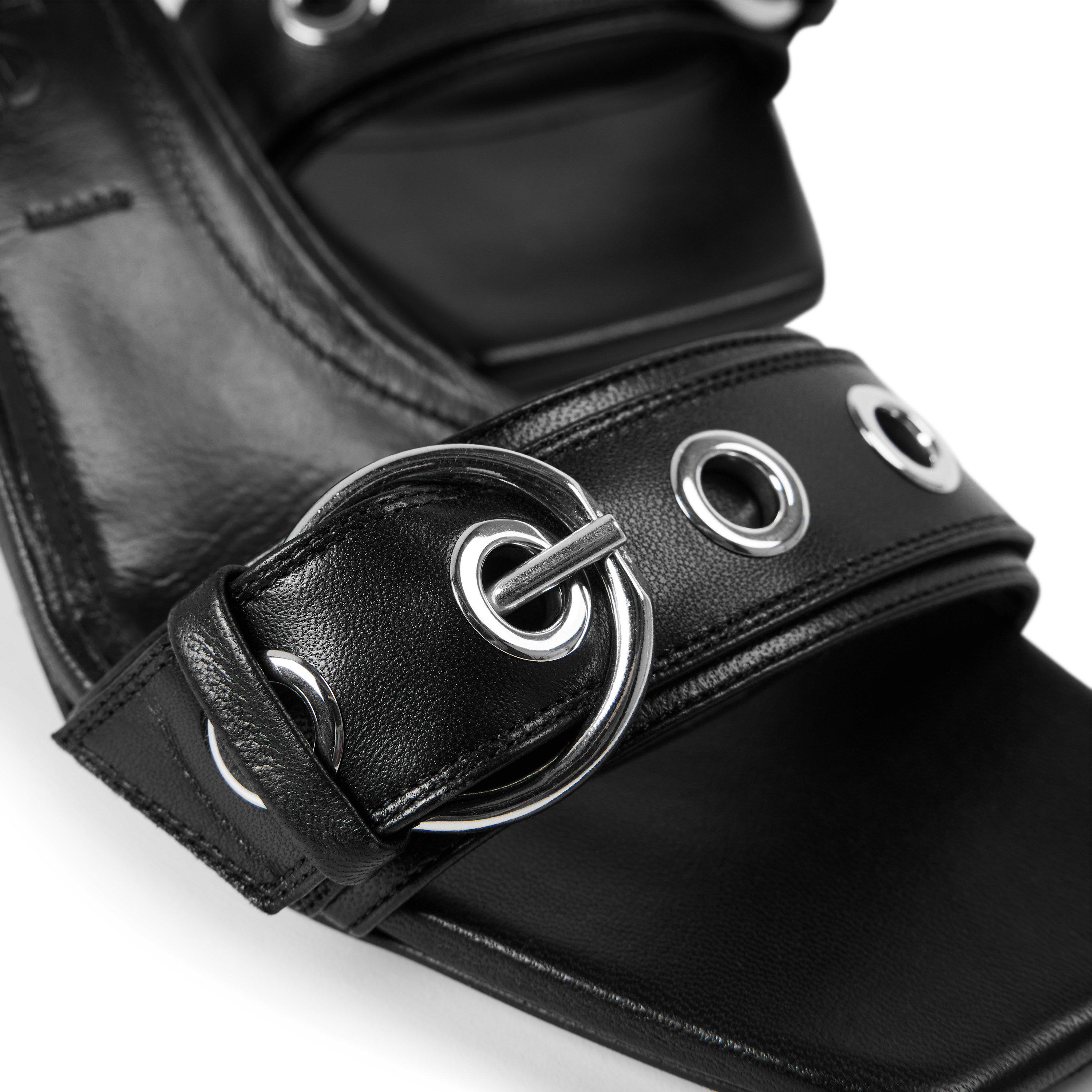 Black - Aeyde - Women's Gilly Leather Heeled Mules - 3