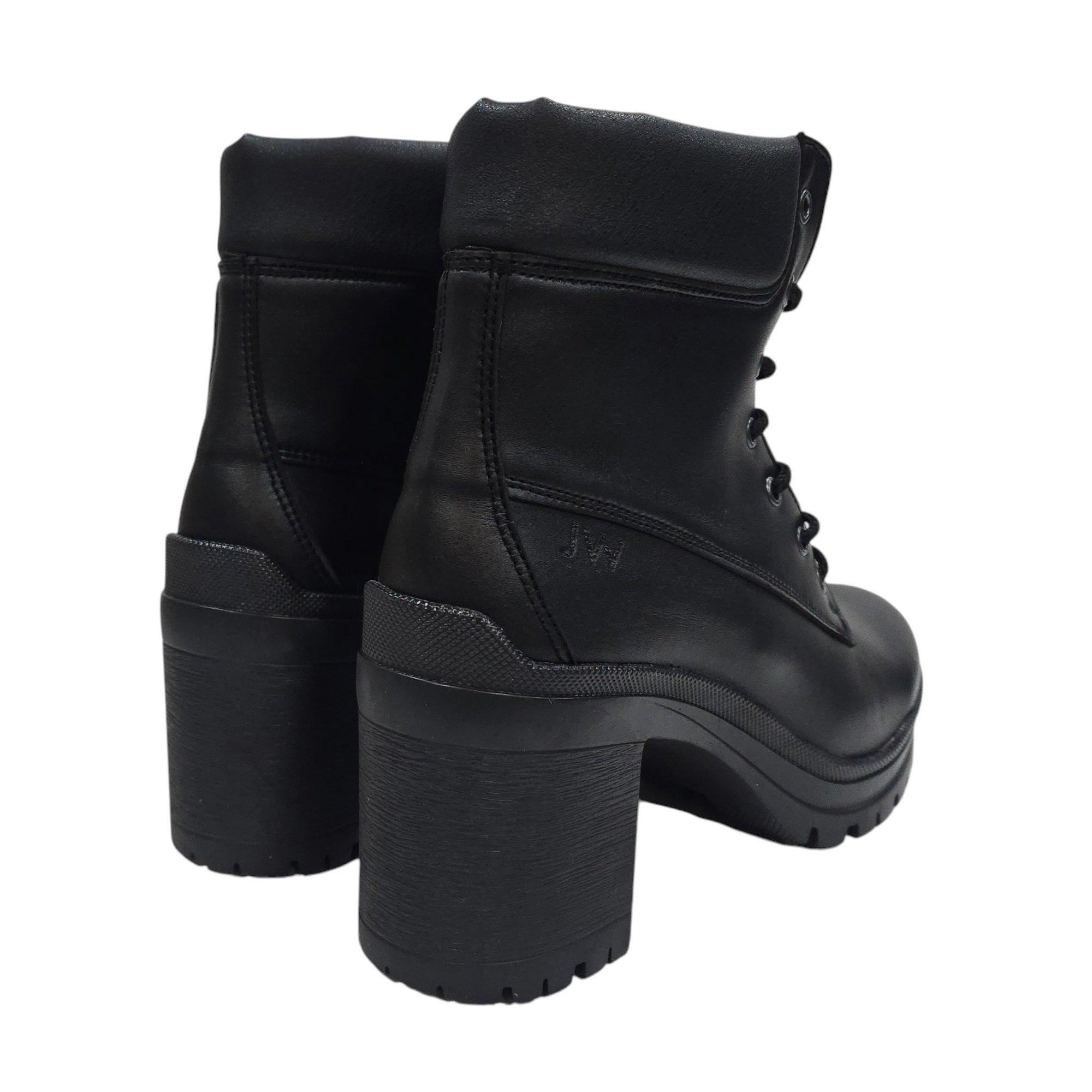 Black - Jack Wills - Women's Premium Leather Block Heel Lace Up Ankle Boots - 4