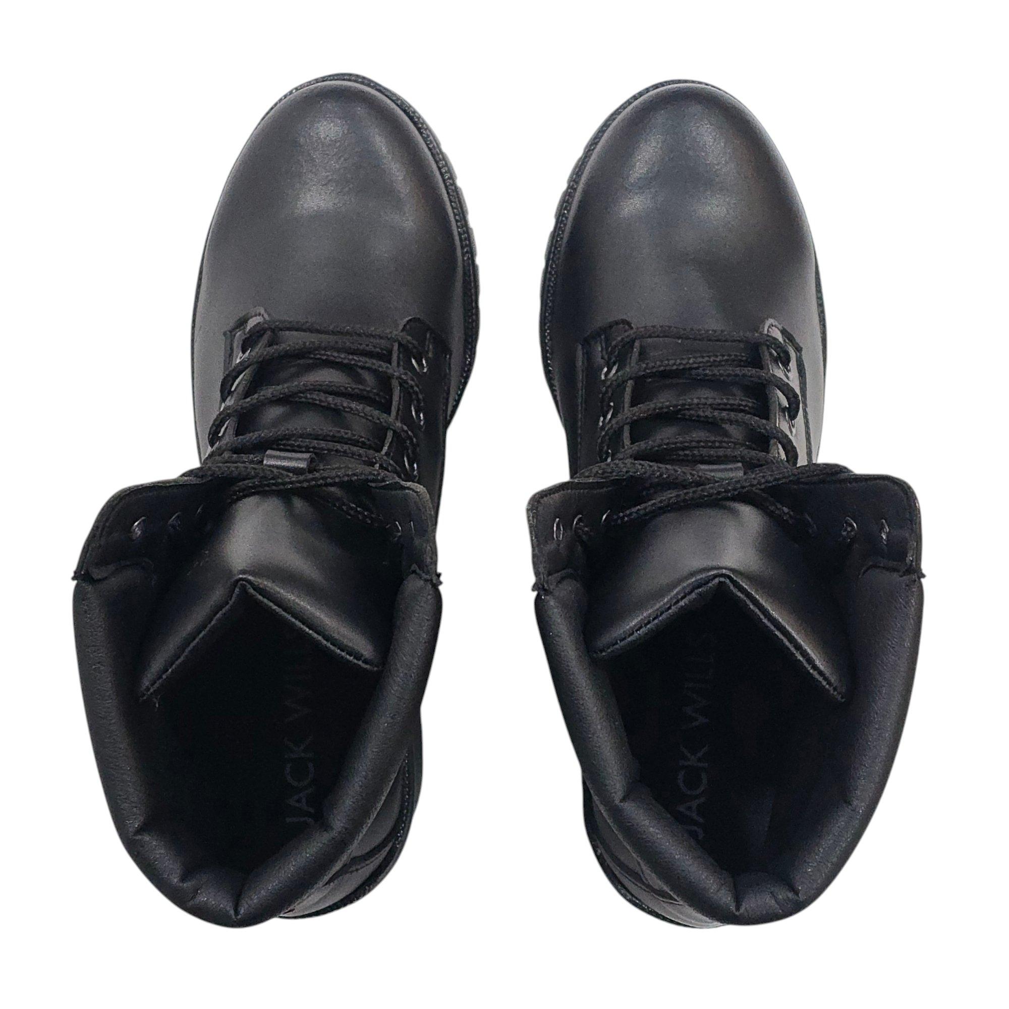 Black - Jack Wills - Women's Premium Leather Block Heel Lace Up Ankle Boots - 5