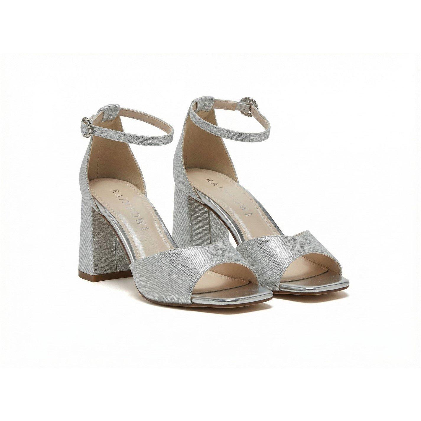 Rainbow Women's Block Court Shoes - Silver - 4 (37)
