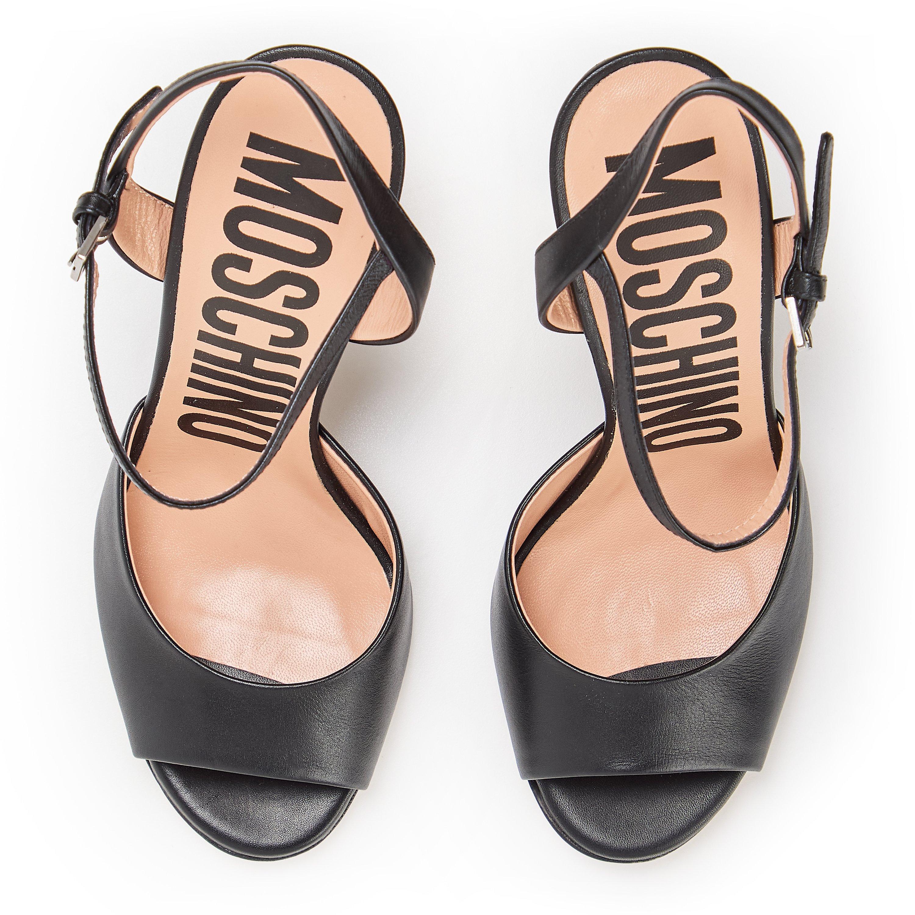 Black - Moschino - Women's Block Heel Court Shoes - 4