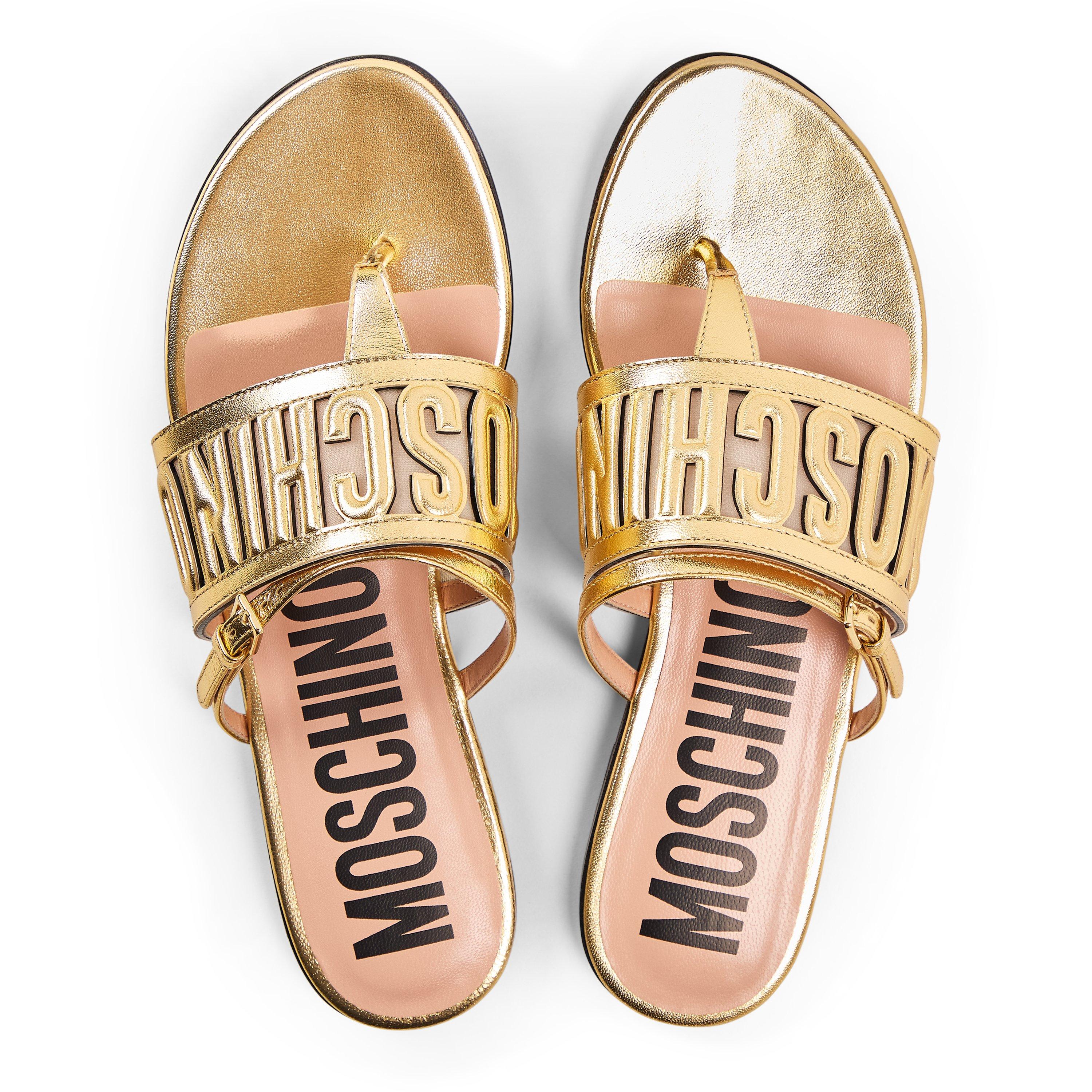 Gold - Moschino - Women's Court Trainers - 4