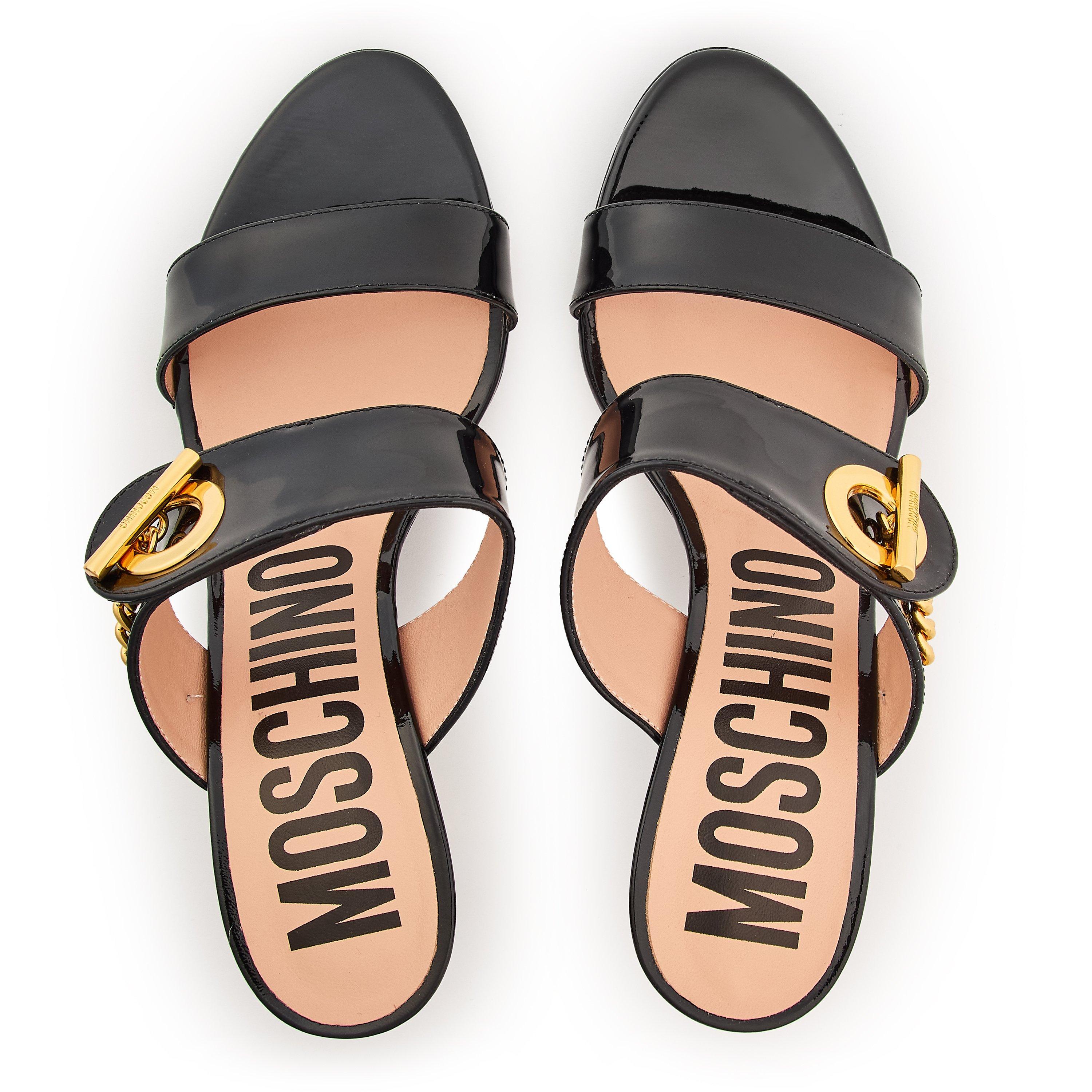 Black - Moschino - Moschino Chain Mules Ld99 - 4