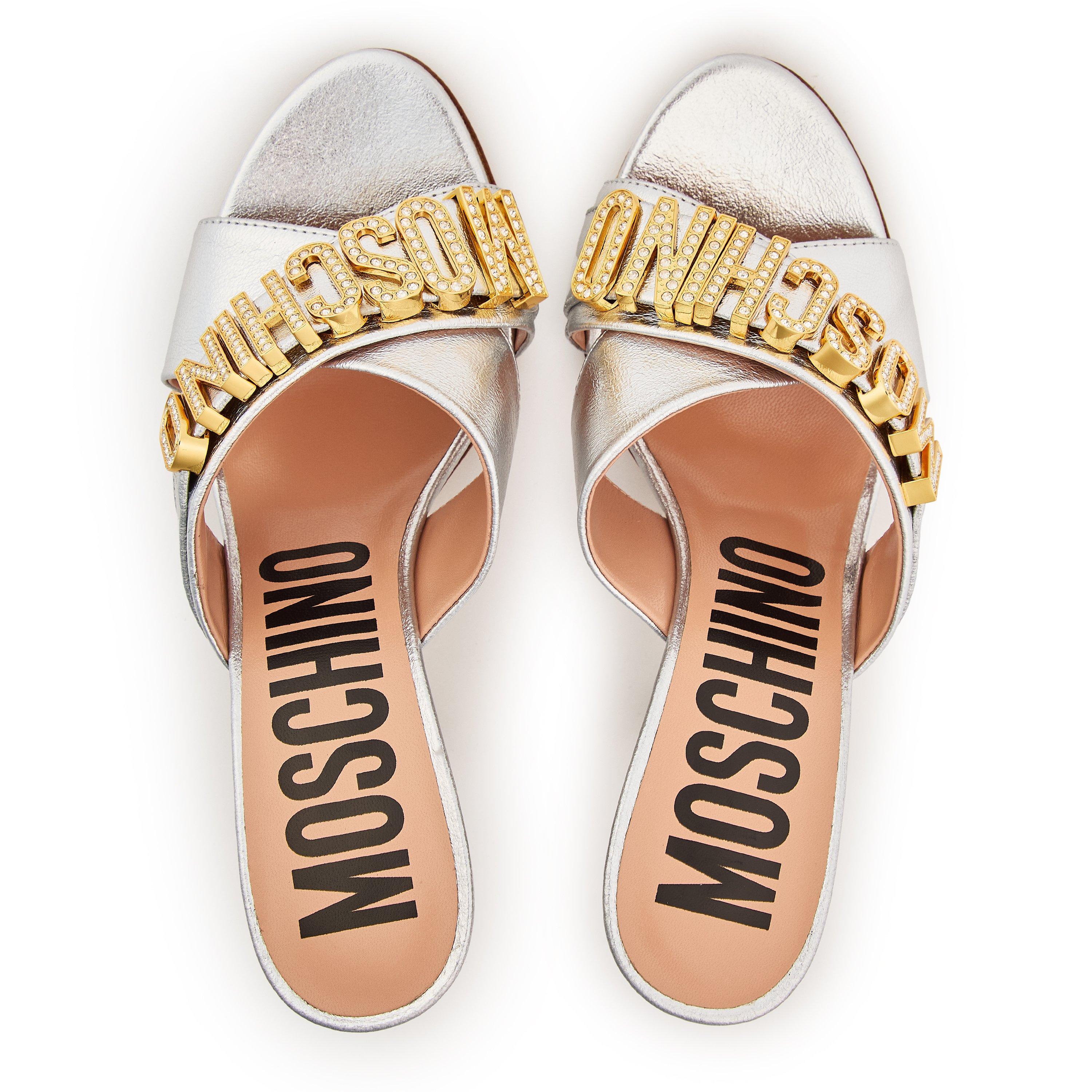 Silver - Moschino - Moschino Heeled Mule Ld99 - 4