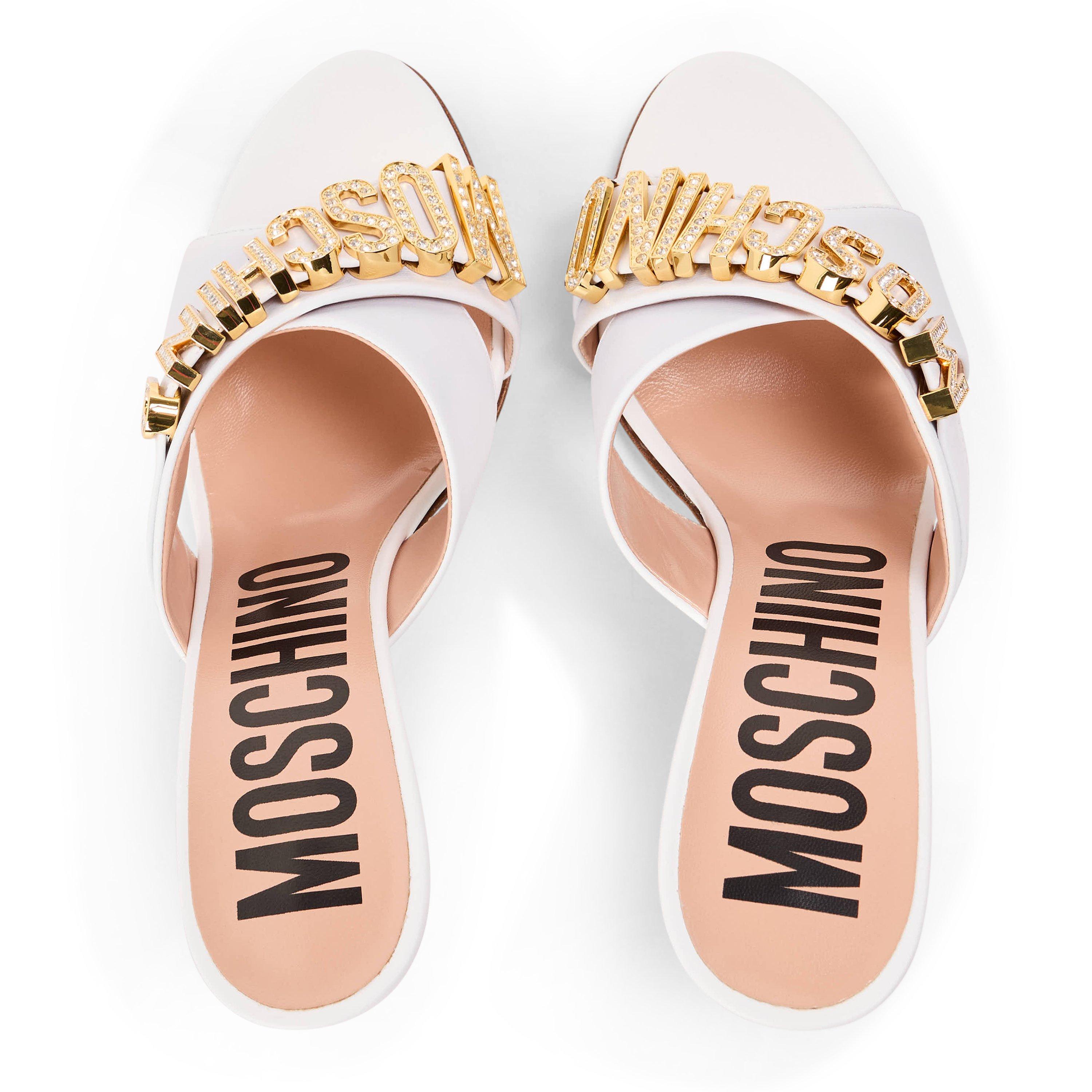 White - Moschino - Women's Heeled Mules - 4