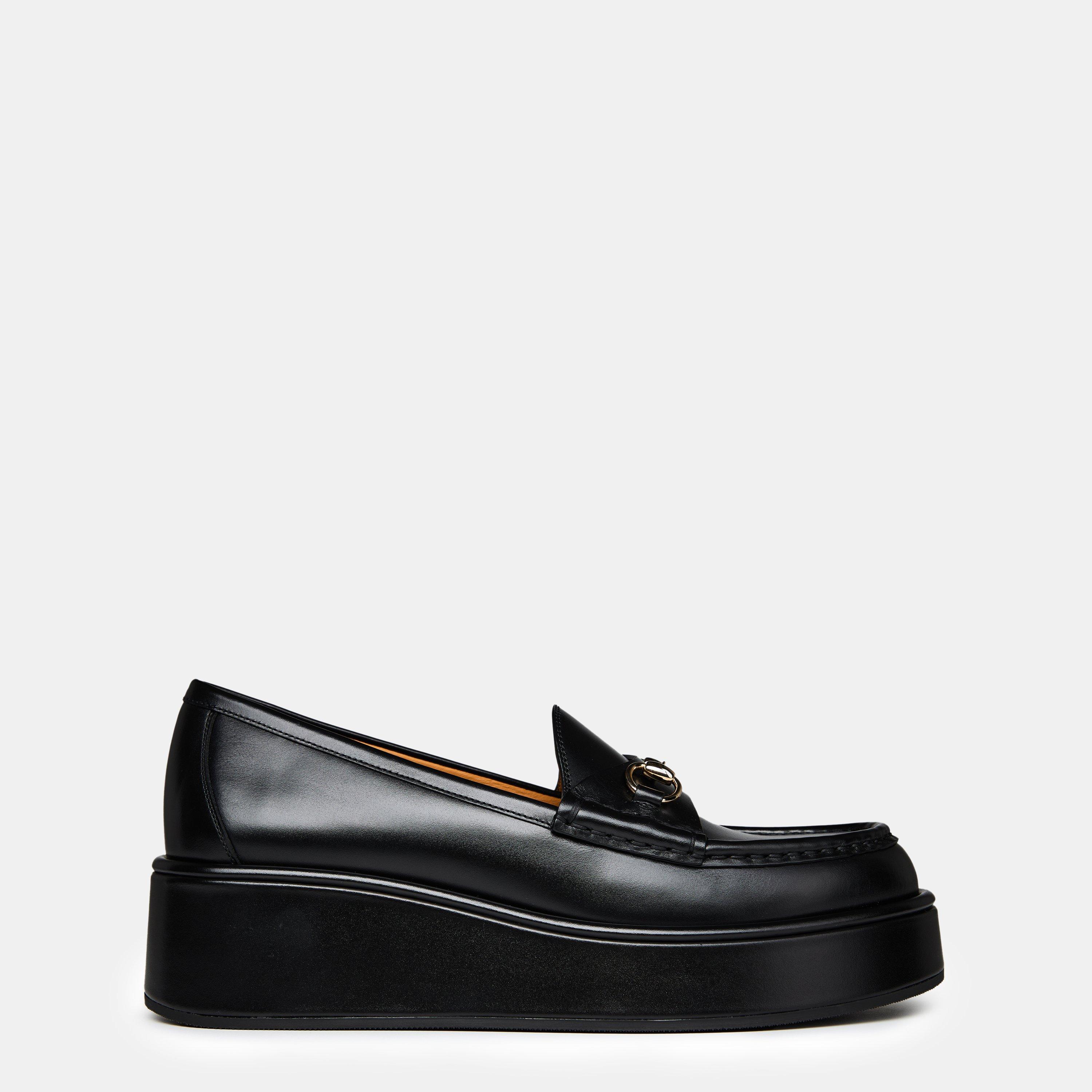 Black - Gucci - Horsebit Wedge Loafers - 1