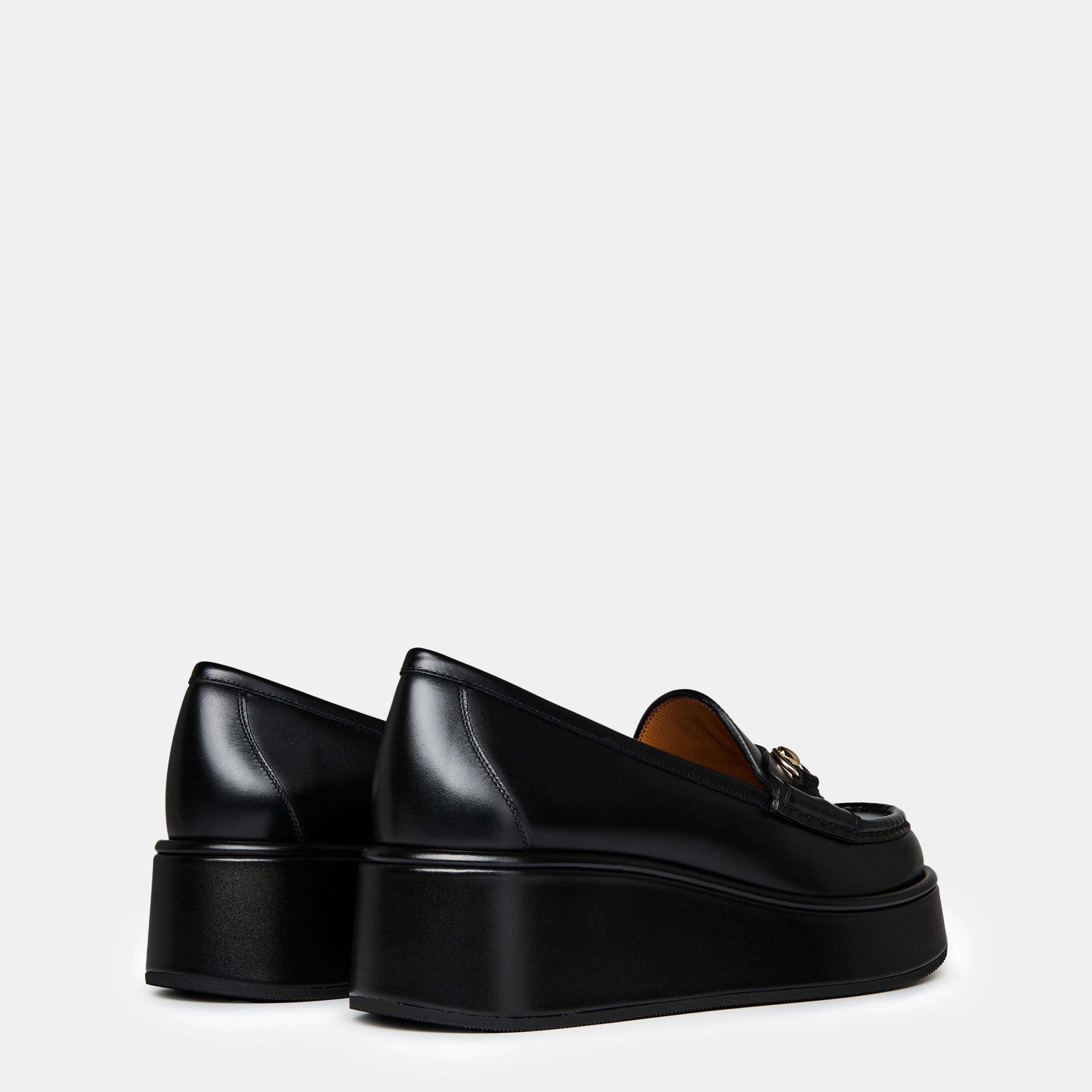 Black - Gucci - Horsebit Wedge Loafers - 4