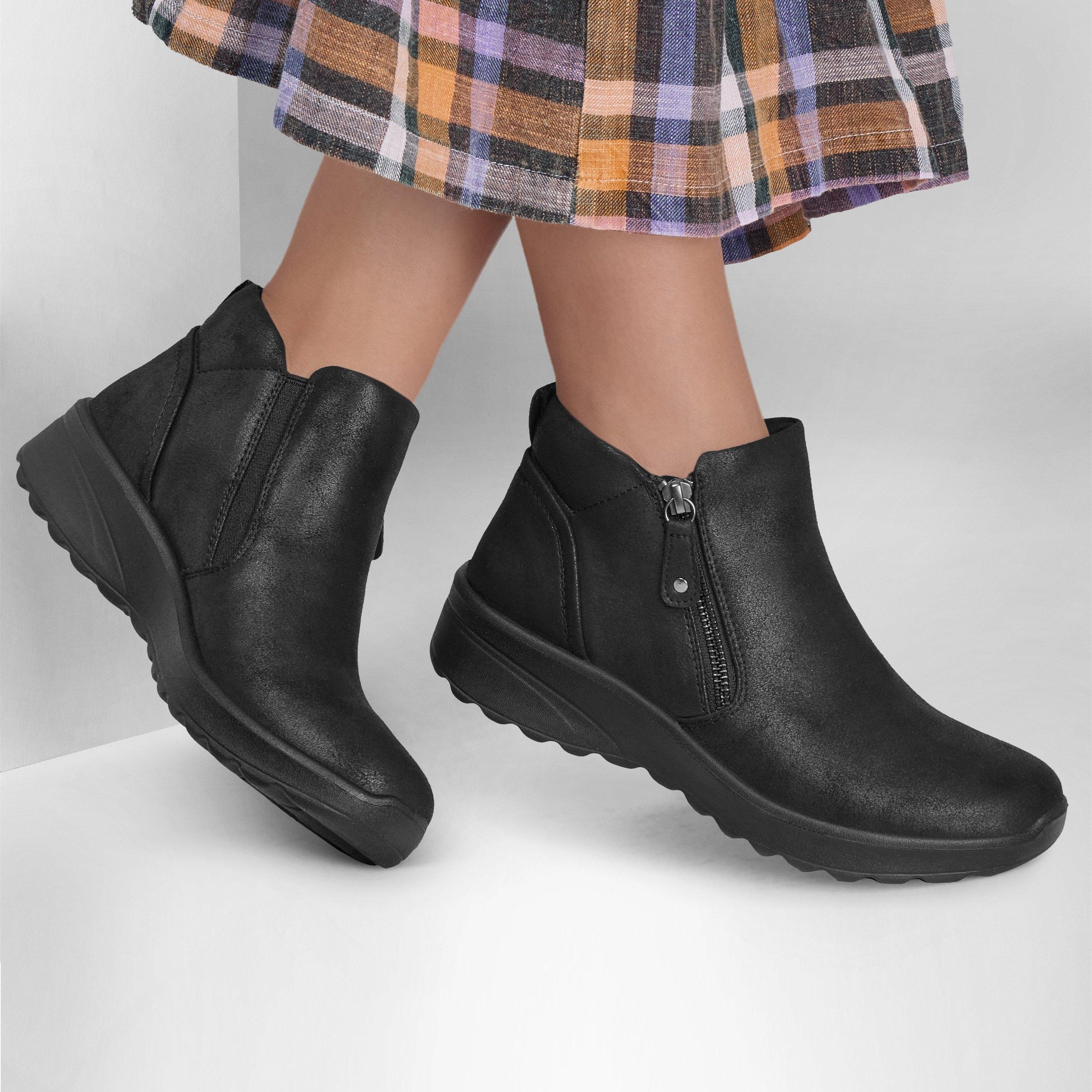 Black - Skechers - Skechers Lovely Vibe Ankle Boots Womens - 3