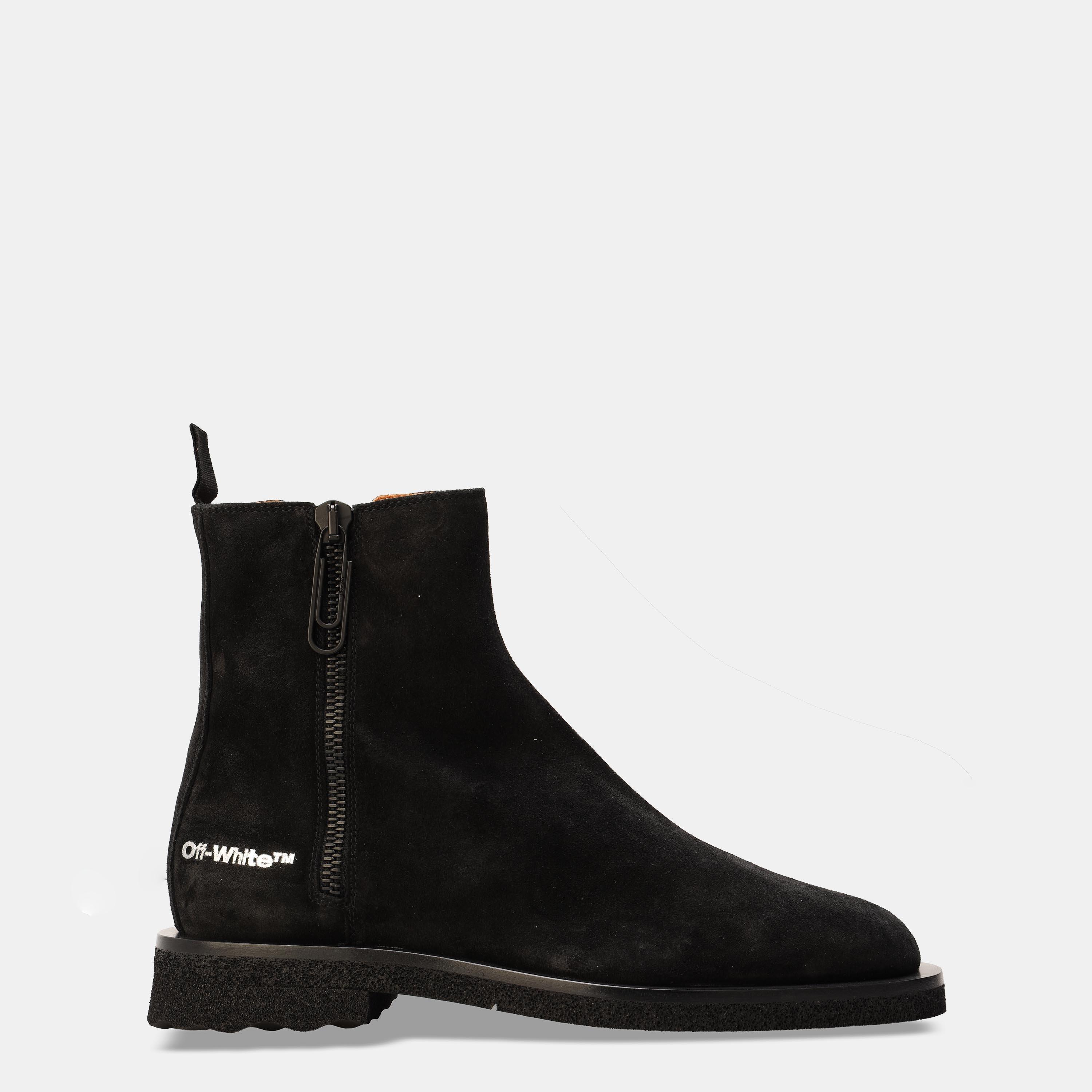 Black Black - Off White - Men's Flat Ankle Boot - 1