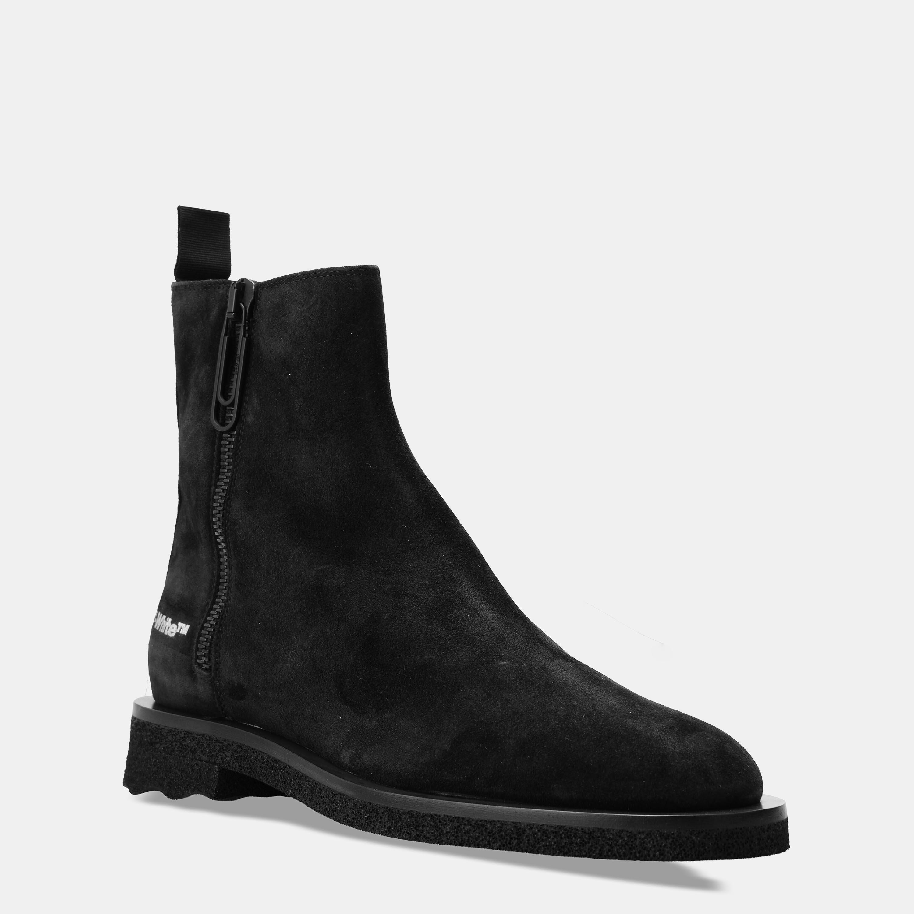 Black Black - Off White - Men's Flat Ankle Boot - 2