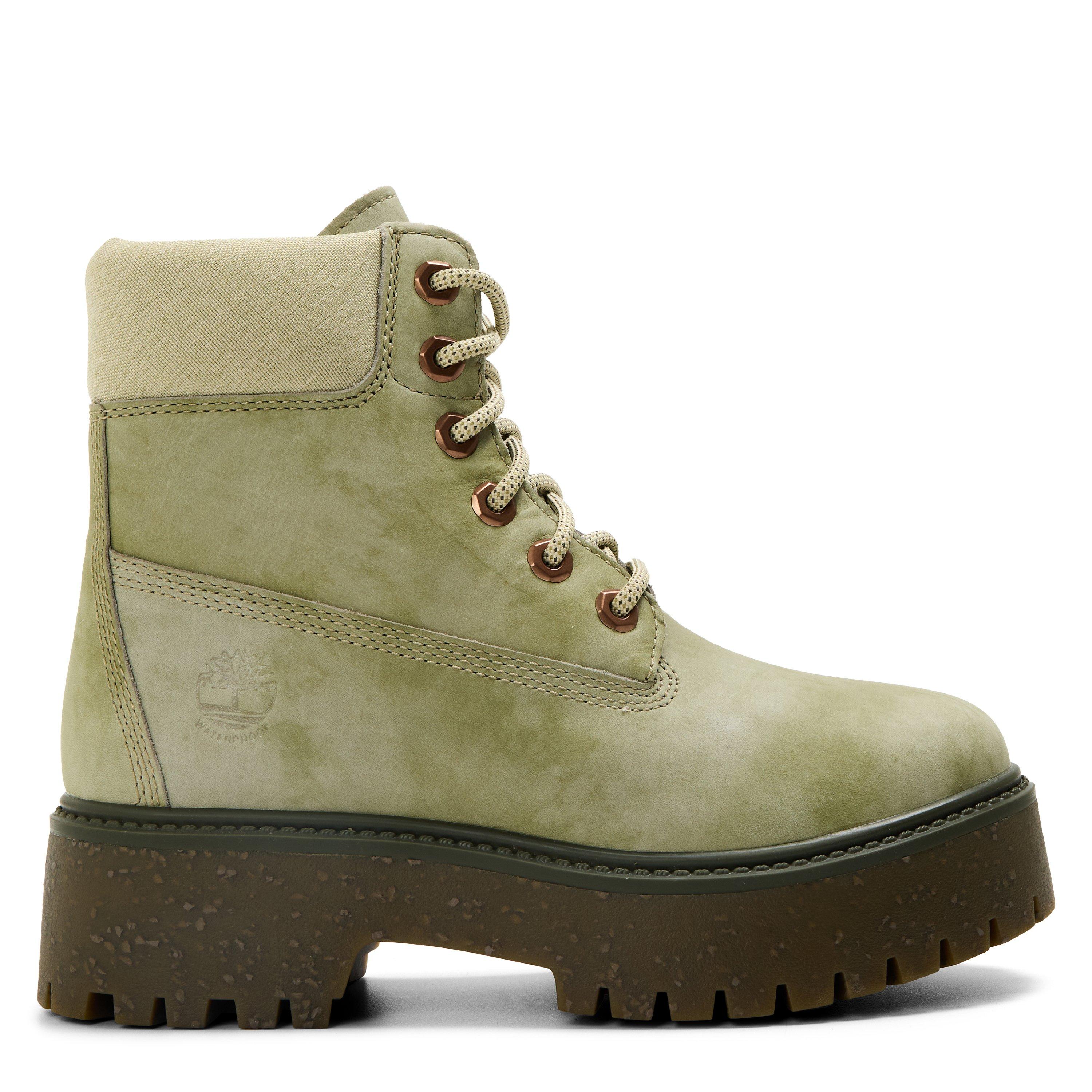 Timberland Women's 6 Inch Lace Up Waterproof Flat Ankle Boots - Light Green - 5 (38)