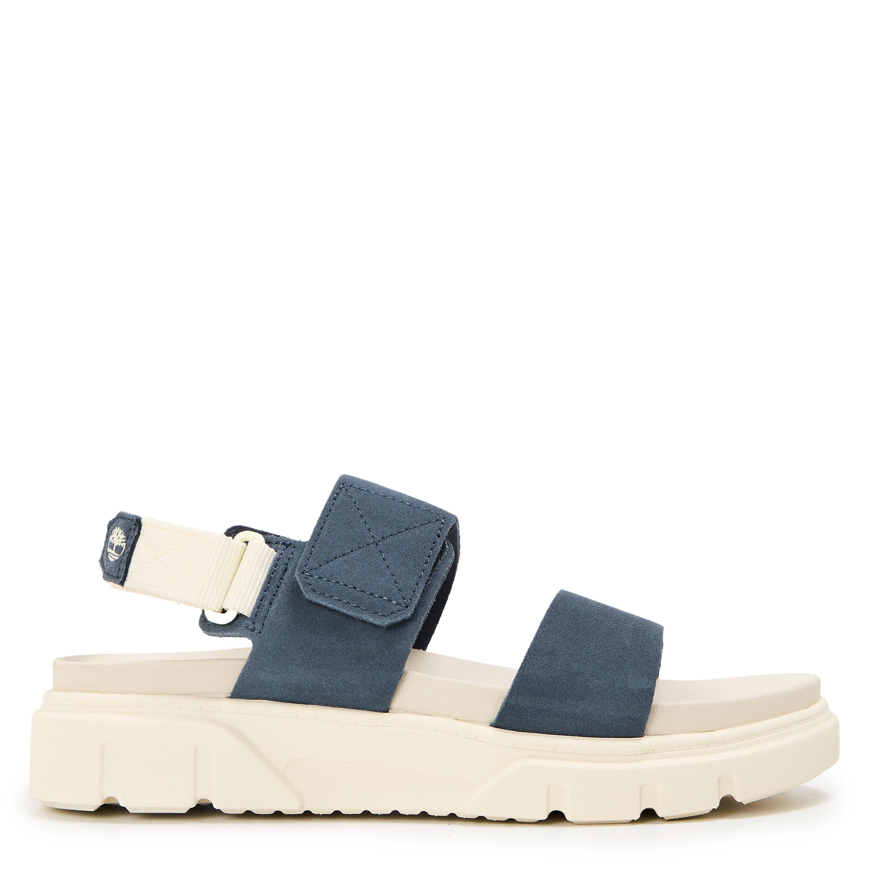 Timberland Women's Backstrap Flatform Sandals - Dark Blue Suede - 4 (37)
