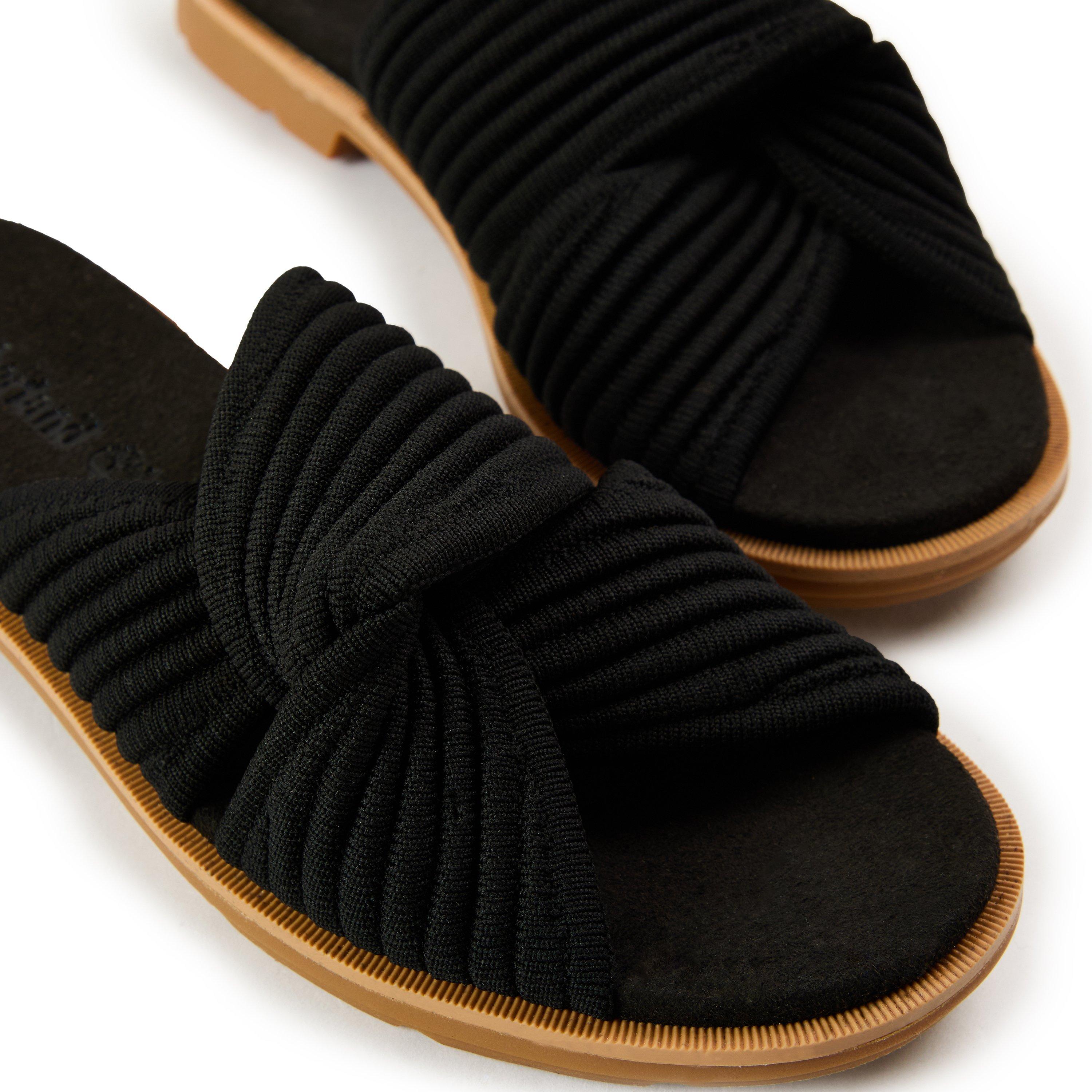 Black Knit - Timberland - Women's Slide Flat Sandals - 3