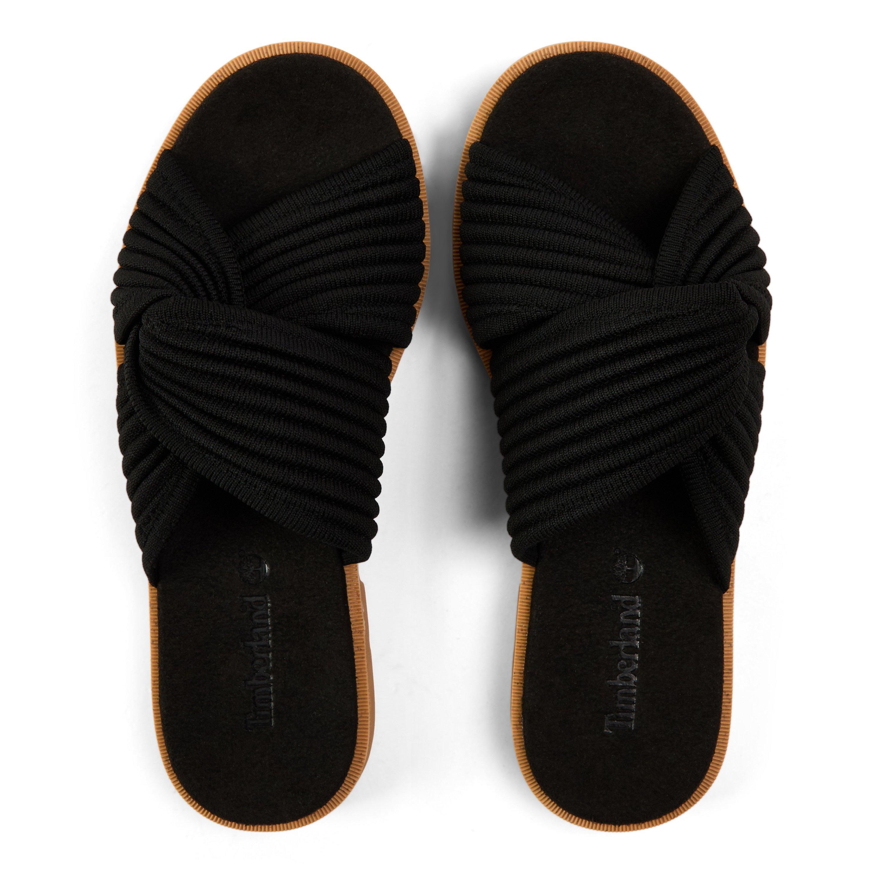 Black Knit - Timberland - Women's Slide Flat Sandals - 4