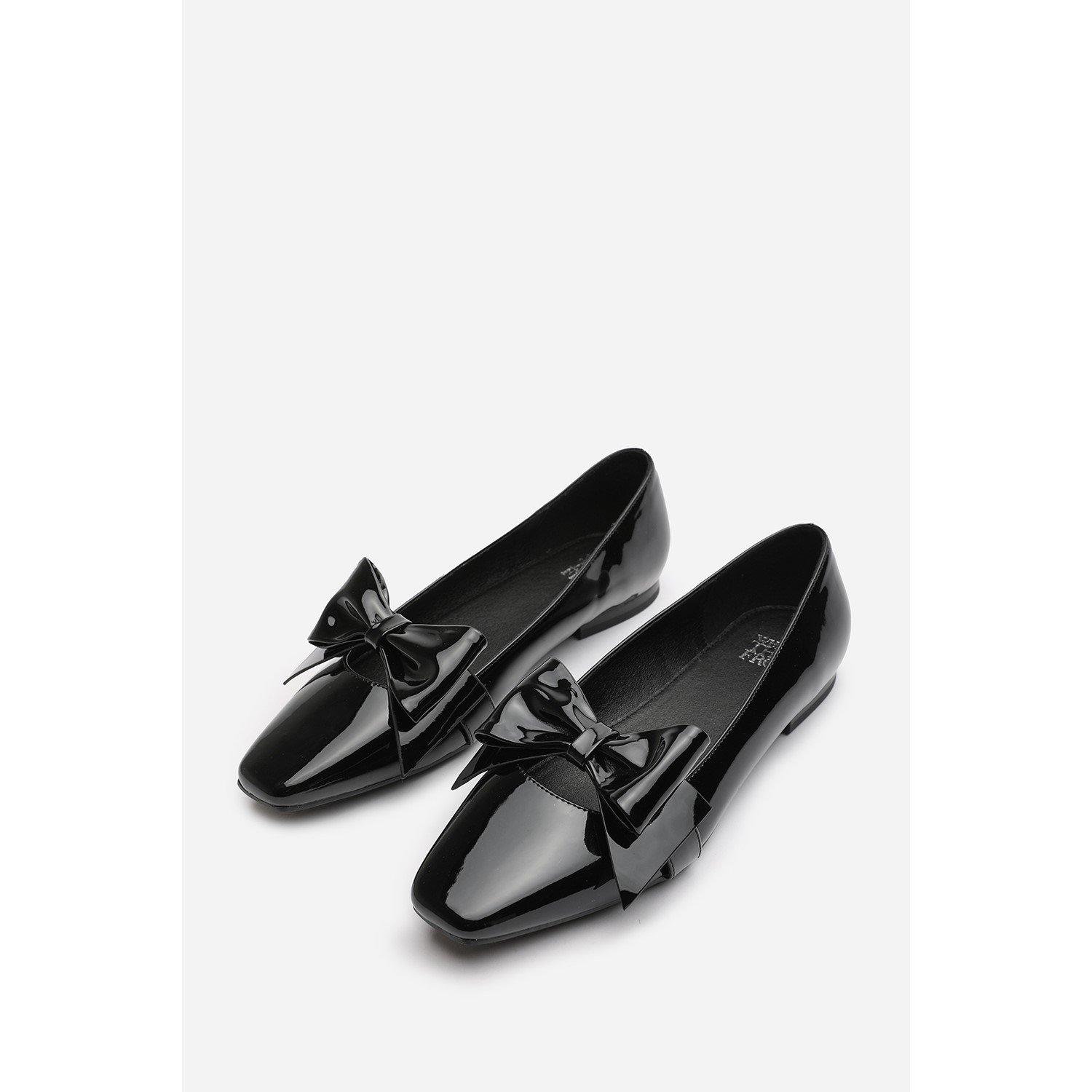 BlackPatent - Wheres That From - Women's Square Toe Ballet Pump - 3