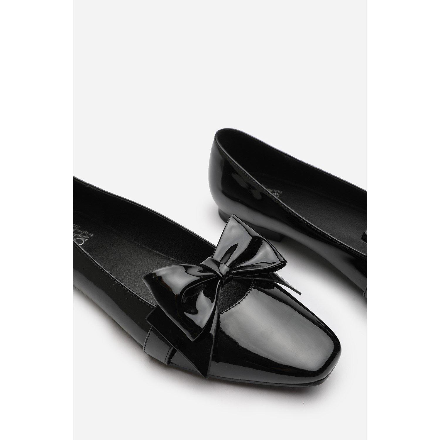 BlackPatent - Wheres That From - Women's Square Toe Ballet Pump - 4
