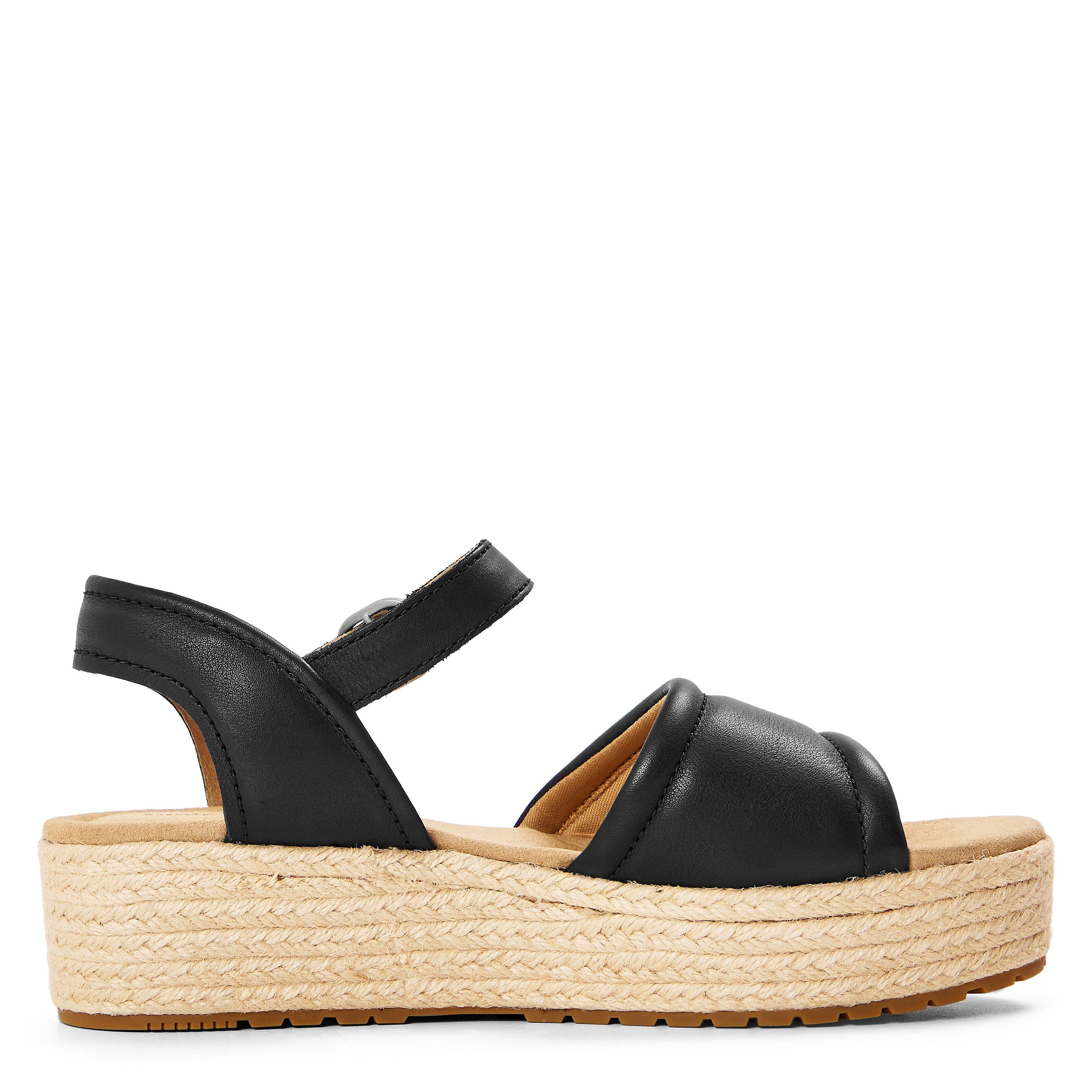 Timberland Women's Backstrap Flatform Sandals - Blk Full Grain - 7.5 (41)
