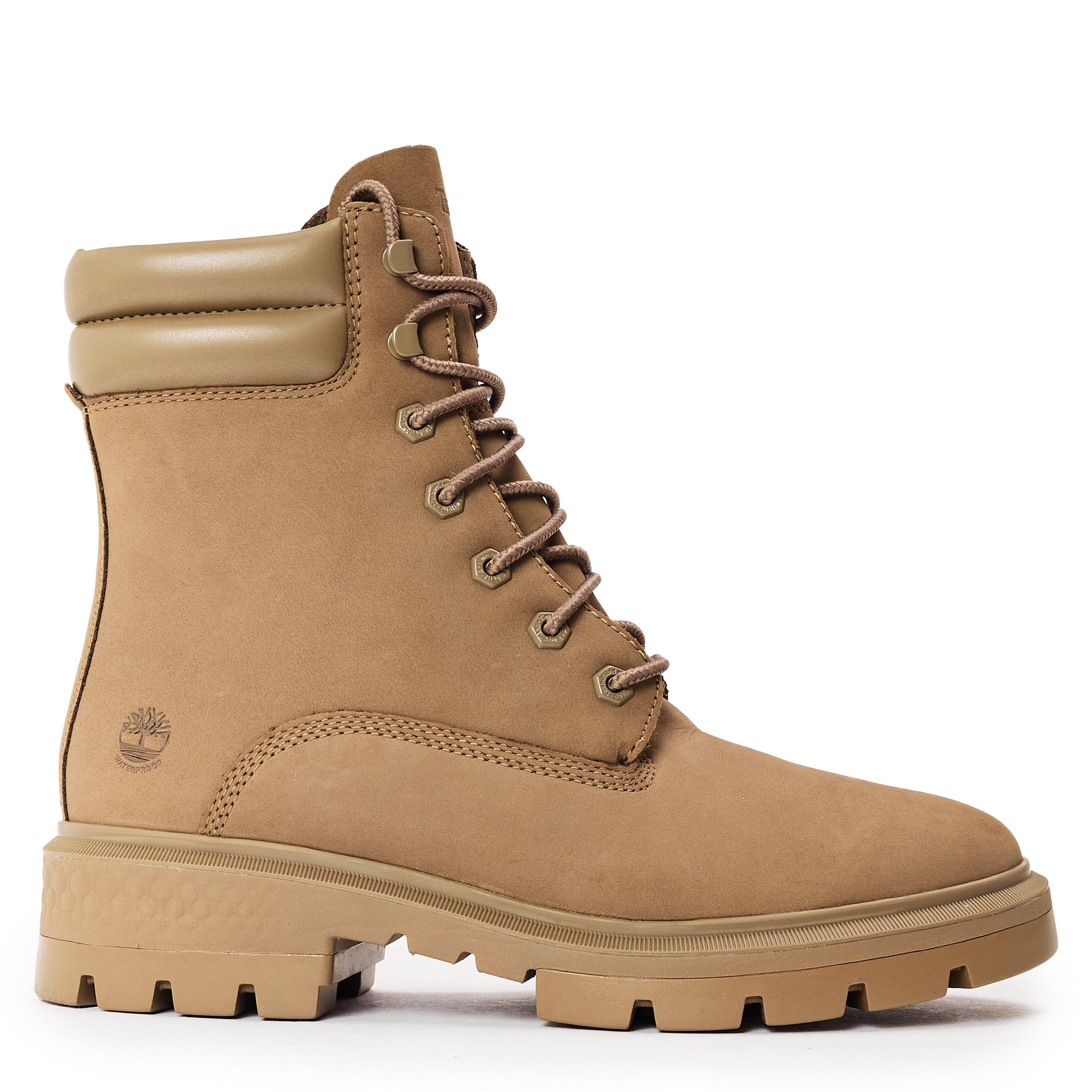 Taupe Gray - Timberland - Women's 6 Inch Lace Waterproof Boot Flat Ankle Boots - 1