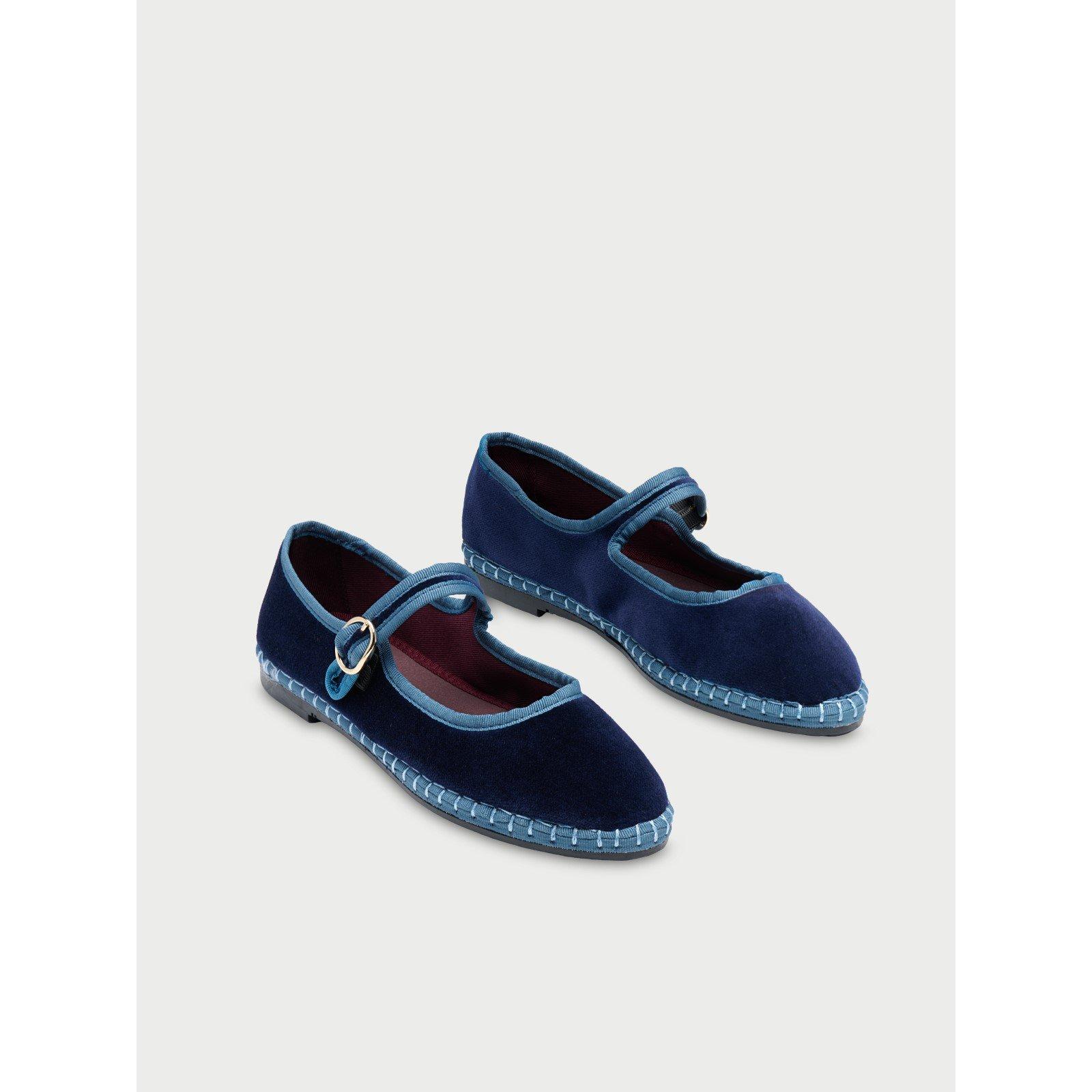 Dark Blue/Blue - Flabelus - Montague Velvet Mary Jane - 2