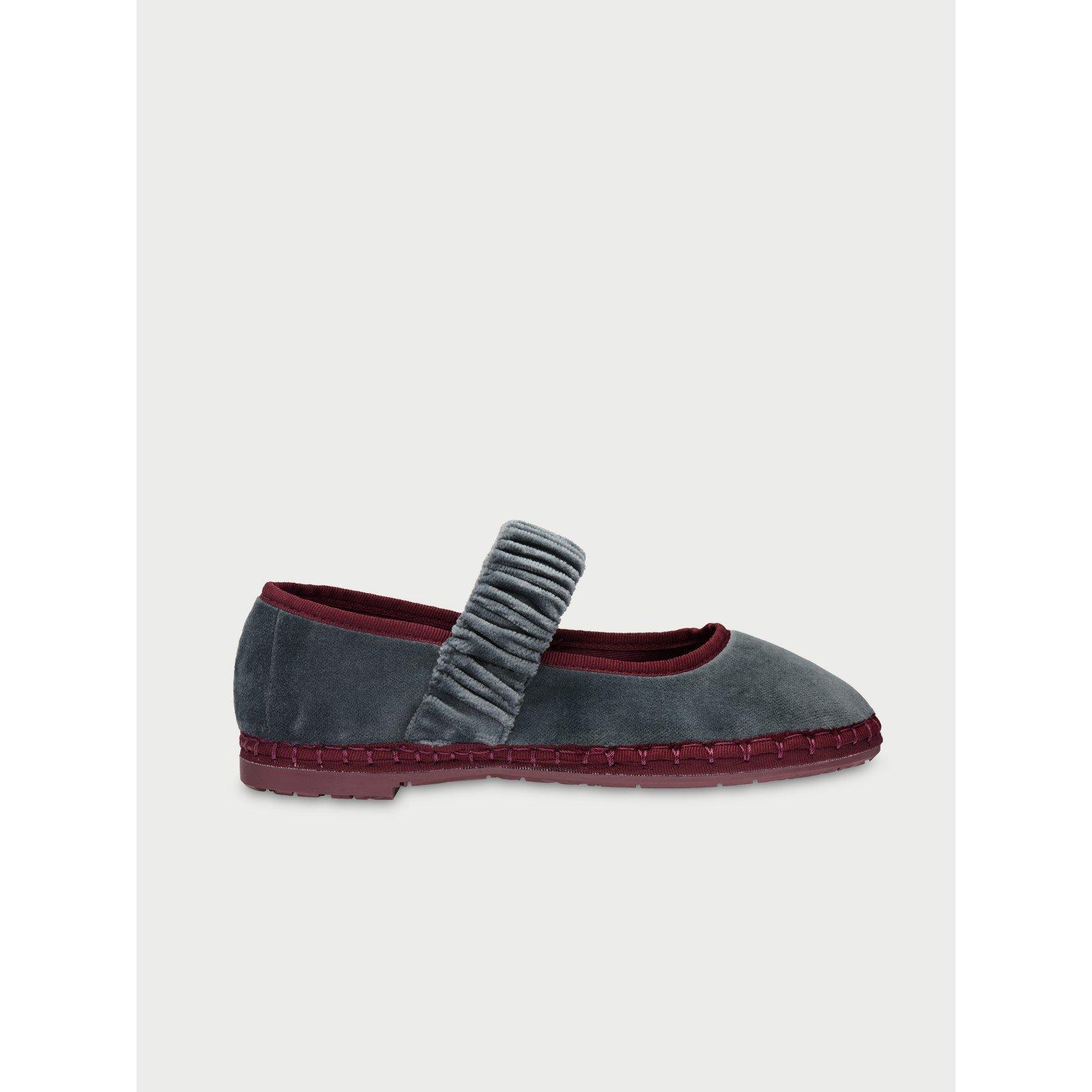 Flabelus Mafalda Georgina Velvet - Grey/Burgundy - Size 6 (39)