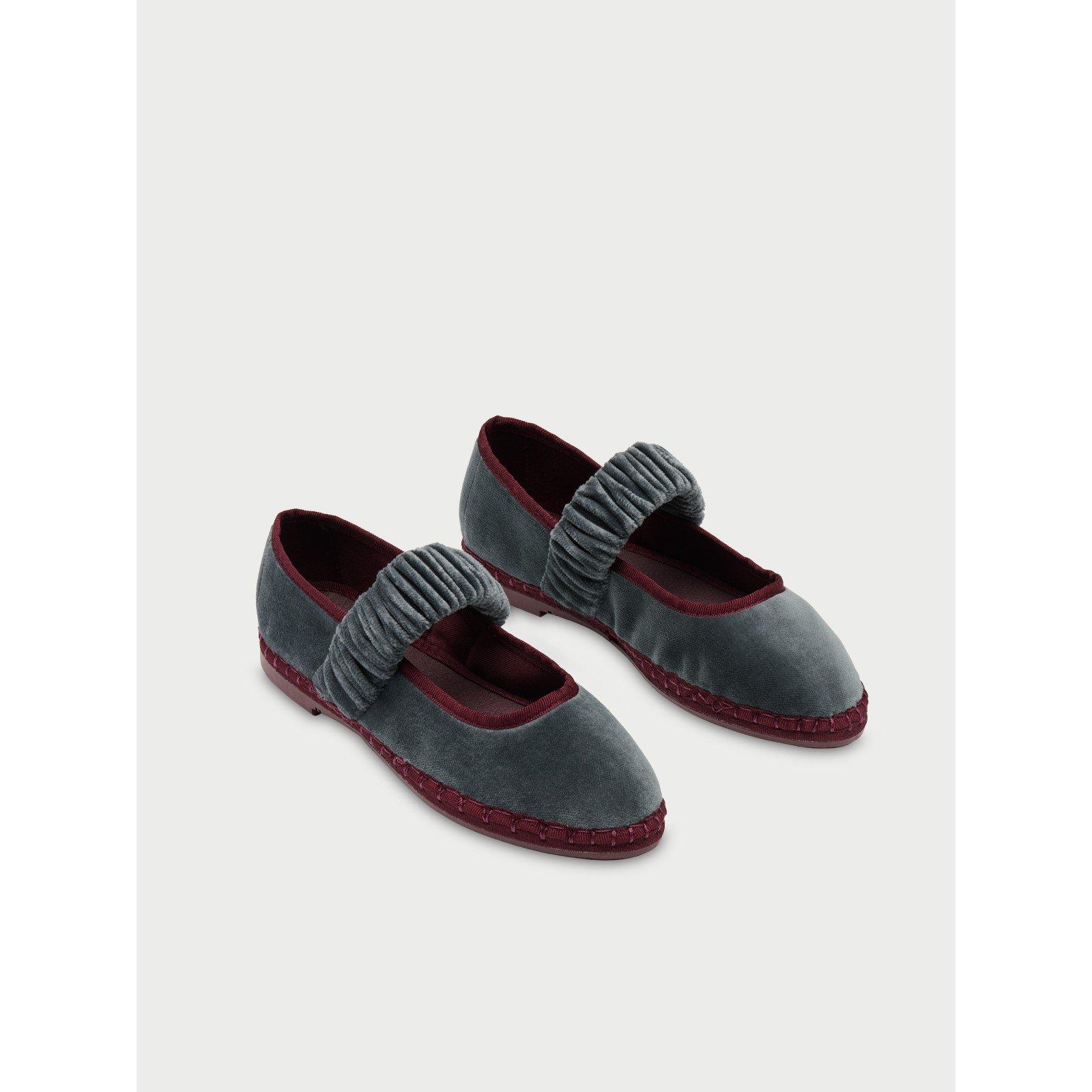 Grey/Burgundy - Flabelus - Mafalda Georgina Velvet - 2