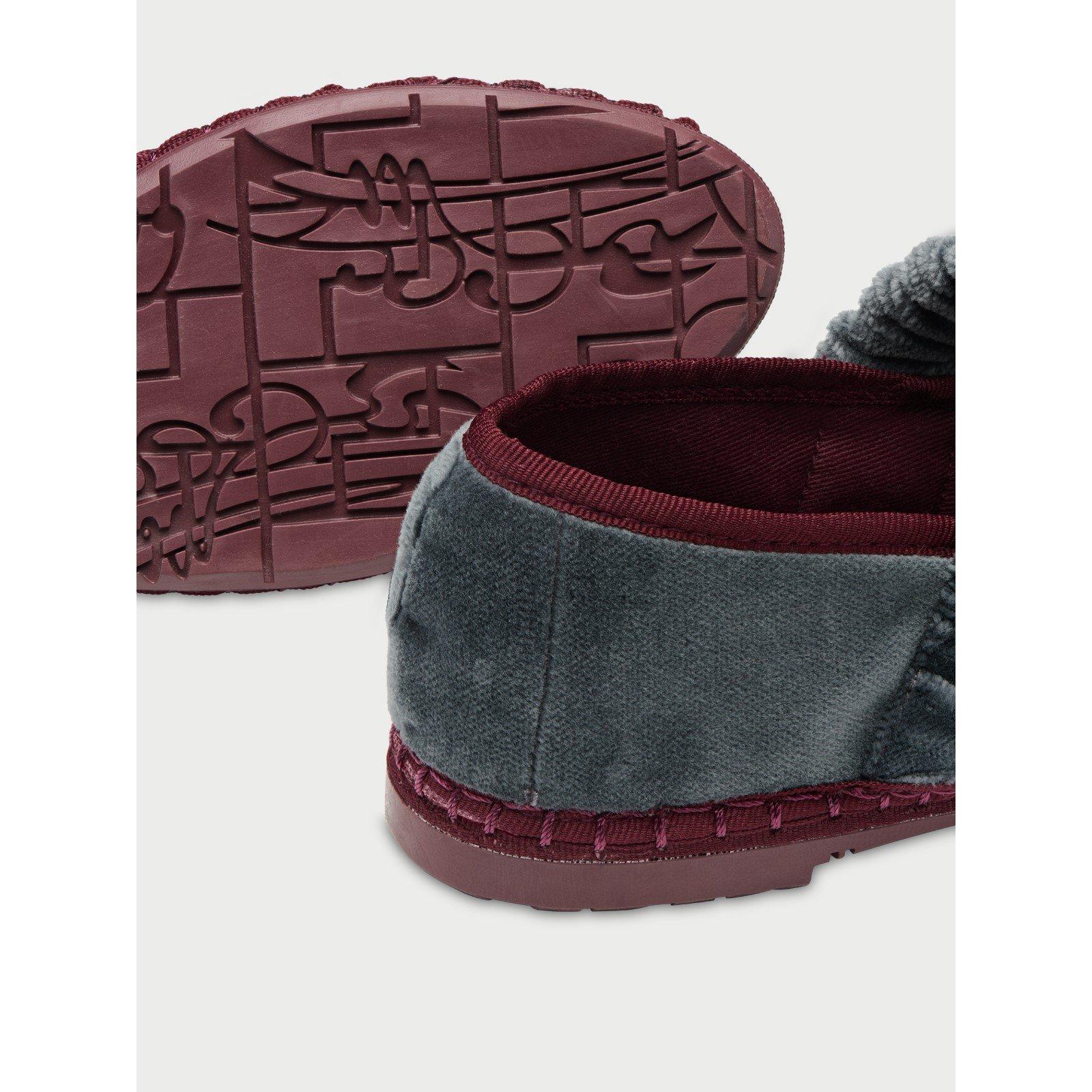 Grey/Burgundy - Flabelus - Mafalda Georgina Velvet - 3