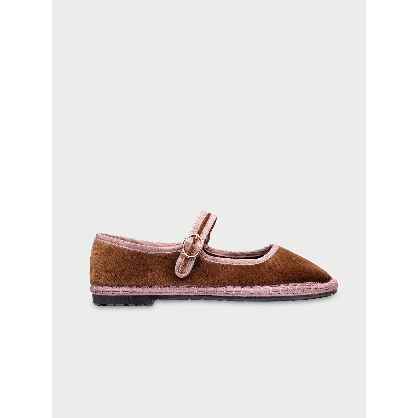 Brown/Lght Pink - Flabelus - Balthasar Velvet Mary Jane - 1