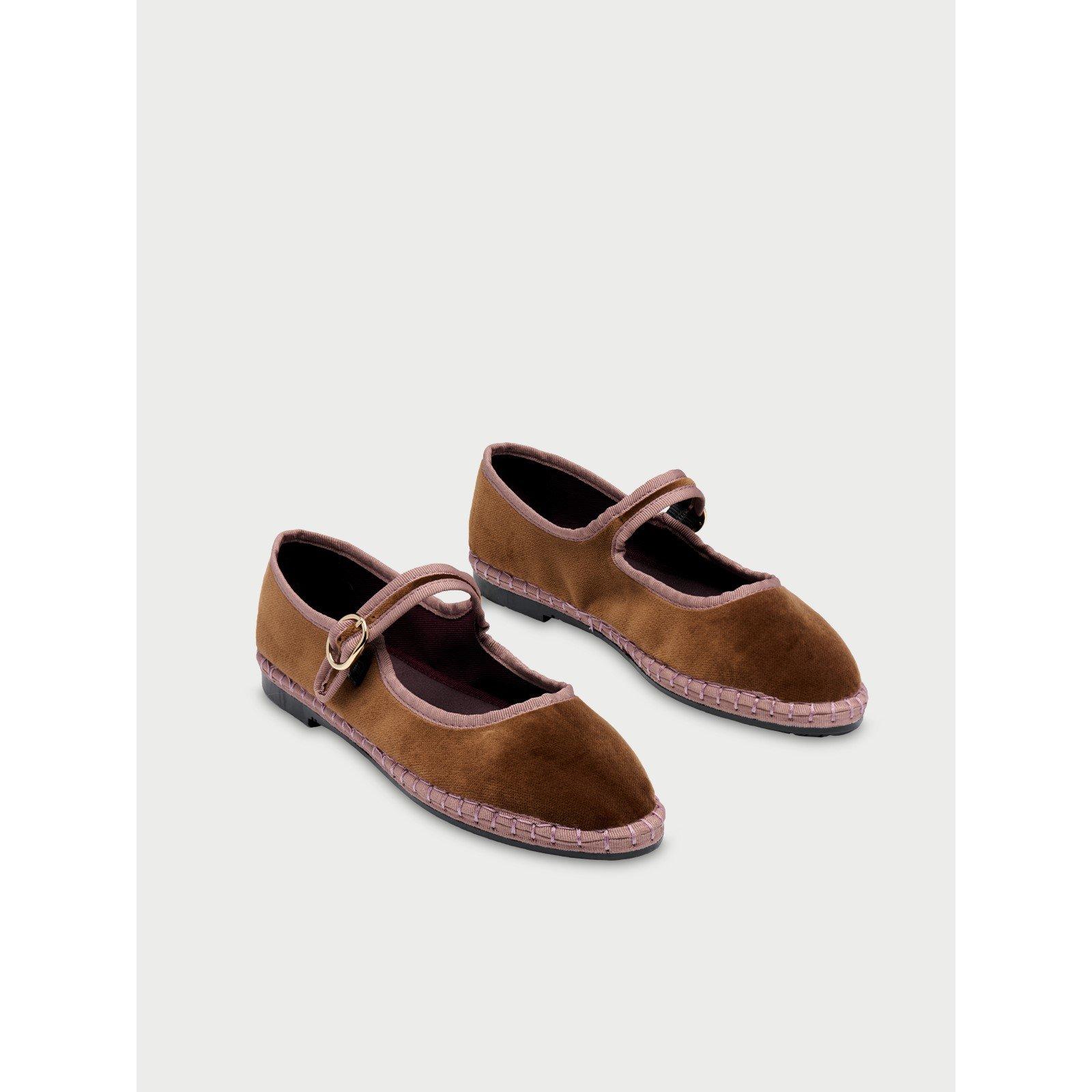 Brown/Lght Pink - Flabelus - Balthasar Velvet Mary Jane - 2