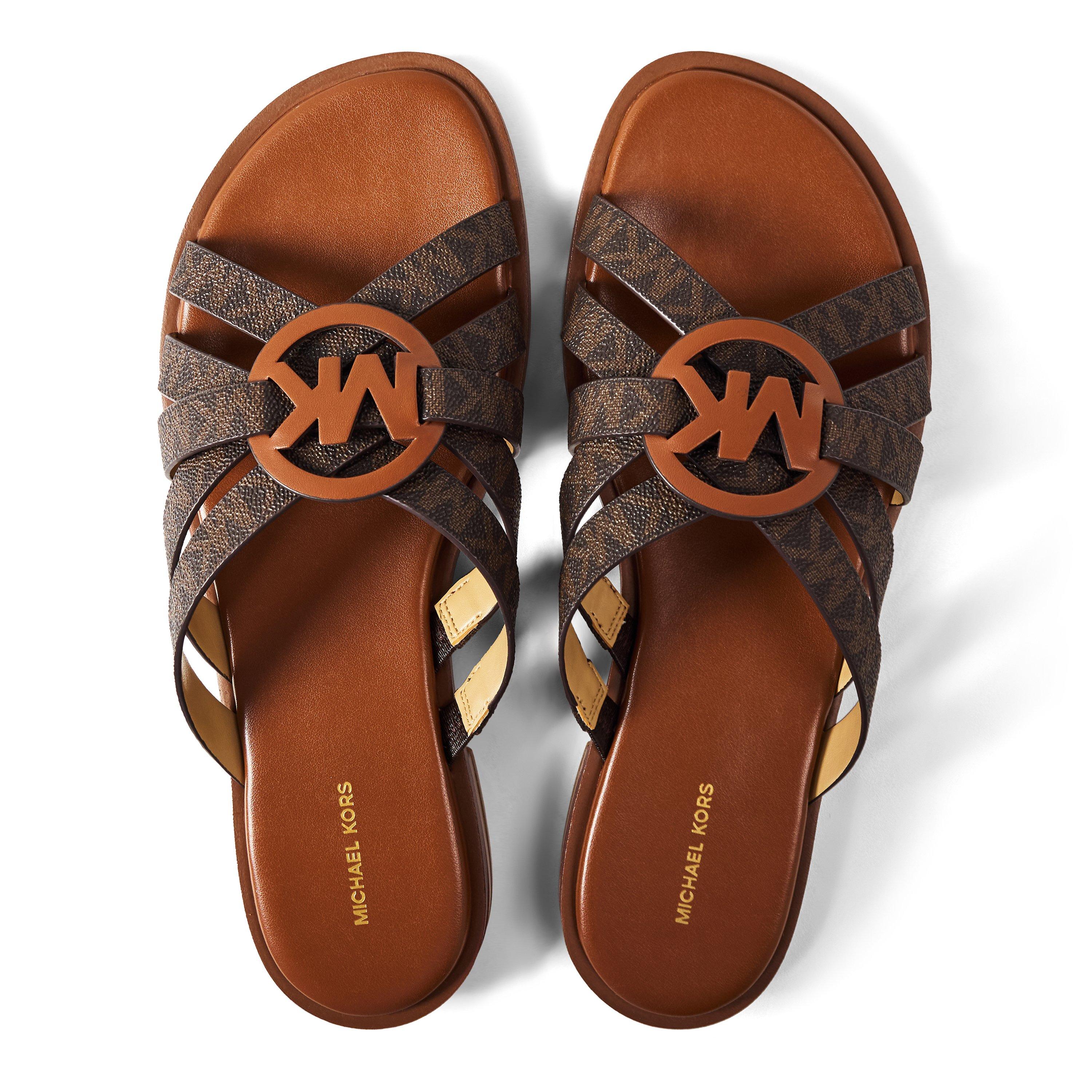 Brown Sig - MICHAEL Michael Kors - Women's Erika Flat Sandals - 4