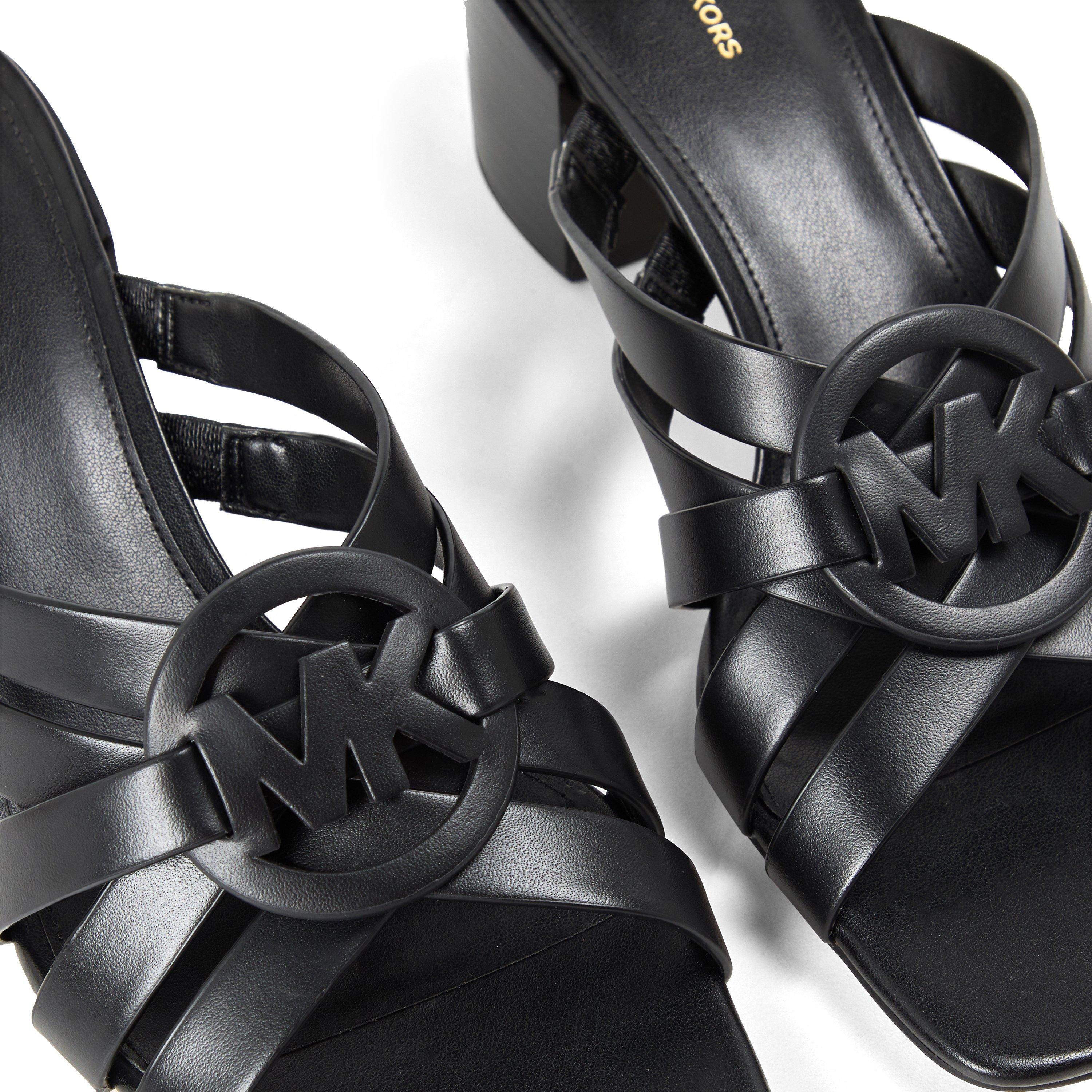 Black - MICHAEL Michael Kors - Women's Erika Mid Mule Heeled Sandals - 3