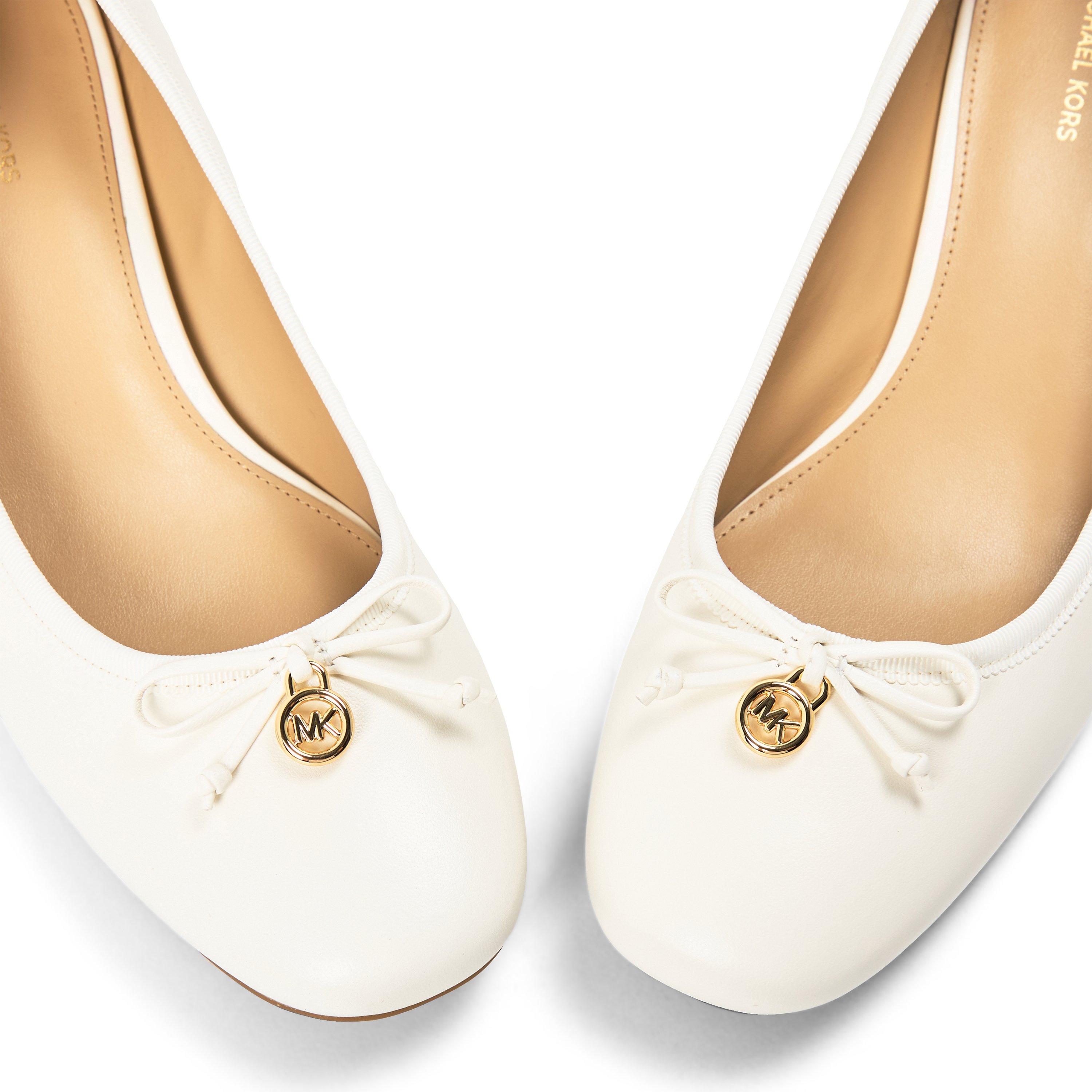 Eggshell - MICHAEL Michael Kors - Women's Piper Mid Pump 45 Block Court Shoes - 3