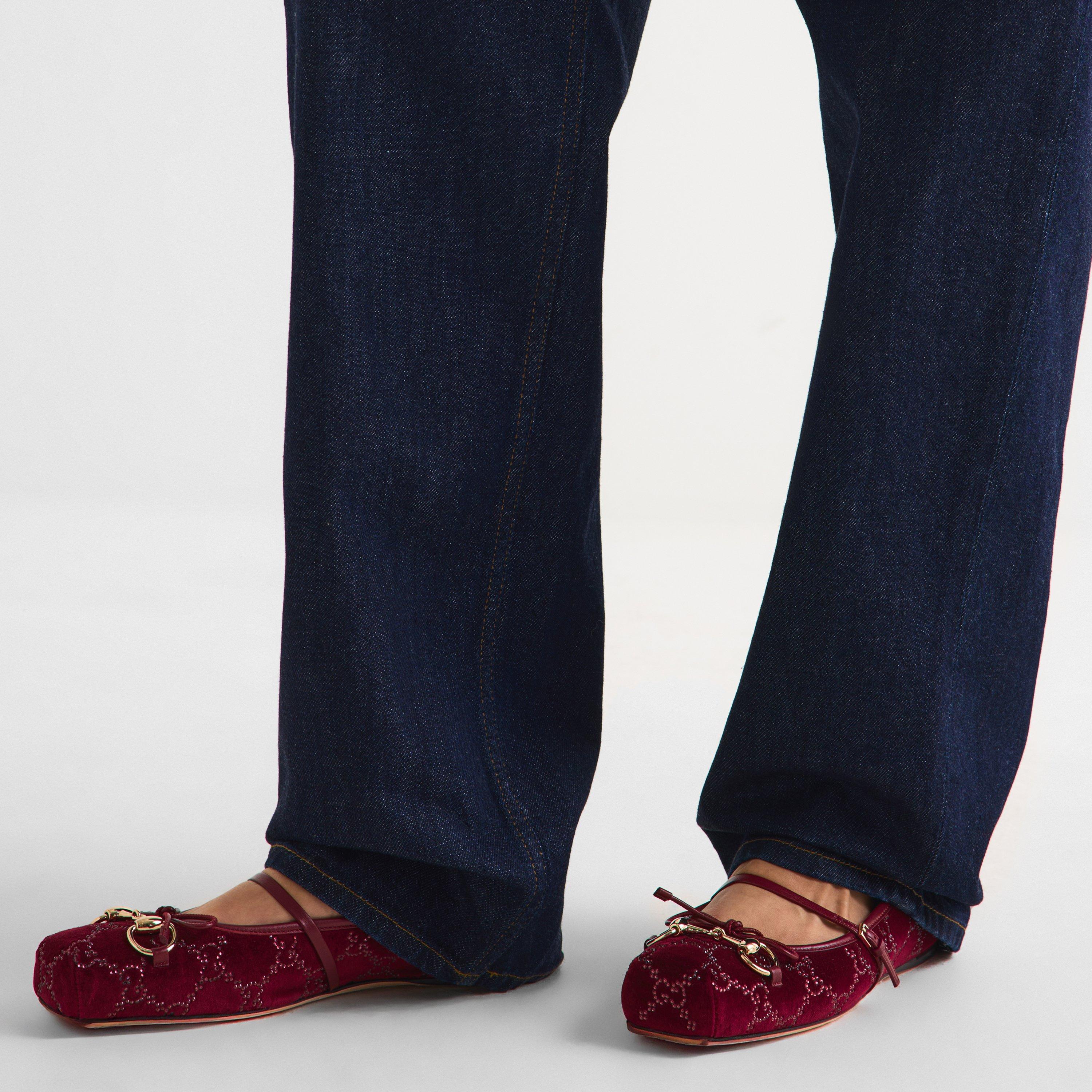 Rosso Ancora - Gucci - Women's Horsebit Blt Ballet Pumps - 3