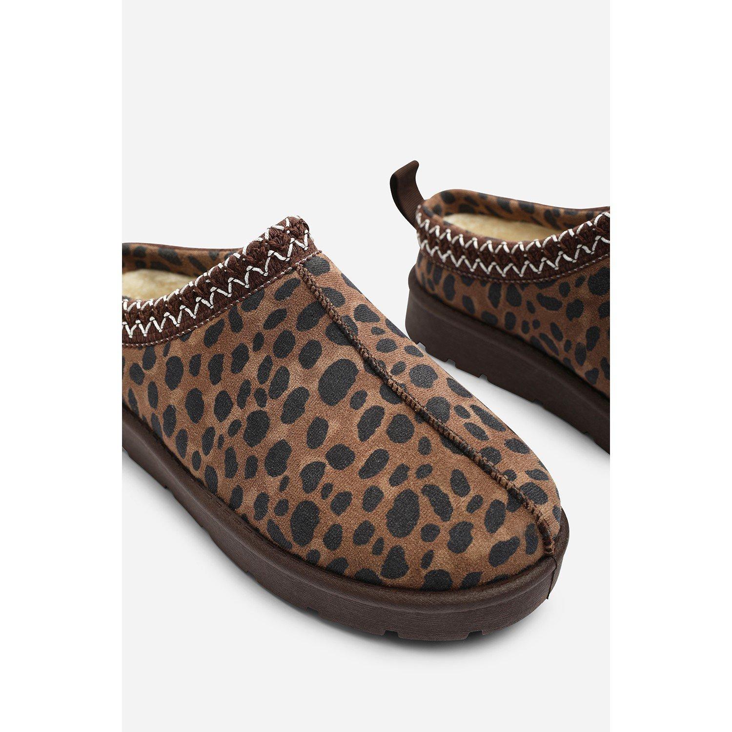 Dk Brown/Leo - Wheres That From - Where’s Aztec Detail Faux Fur Lining Mini Boots - 3