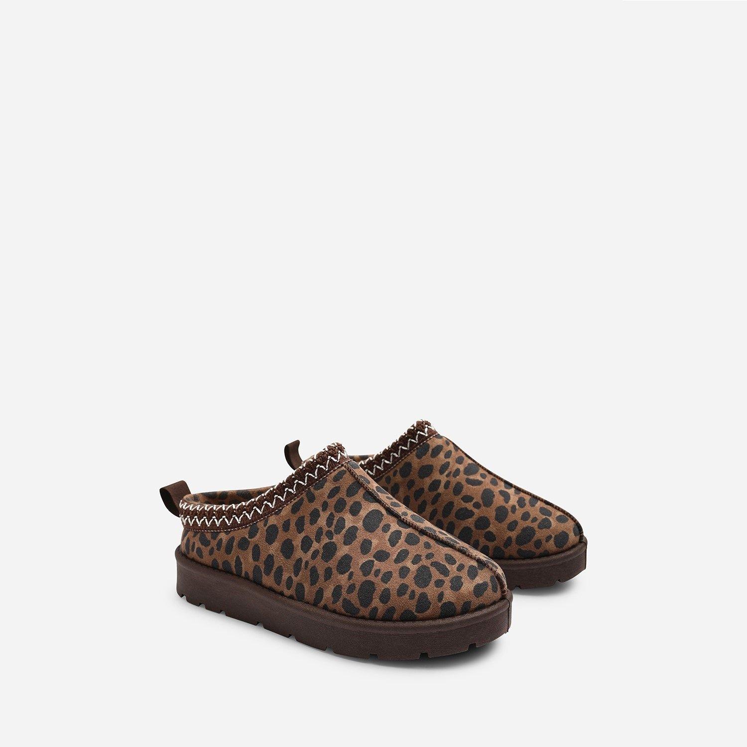 Dk Brown/Leo - Wheres That From - Where’s Aztec Detail Faux Fur Lining Mini Boots - 4