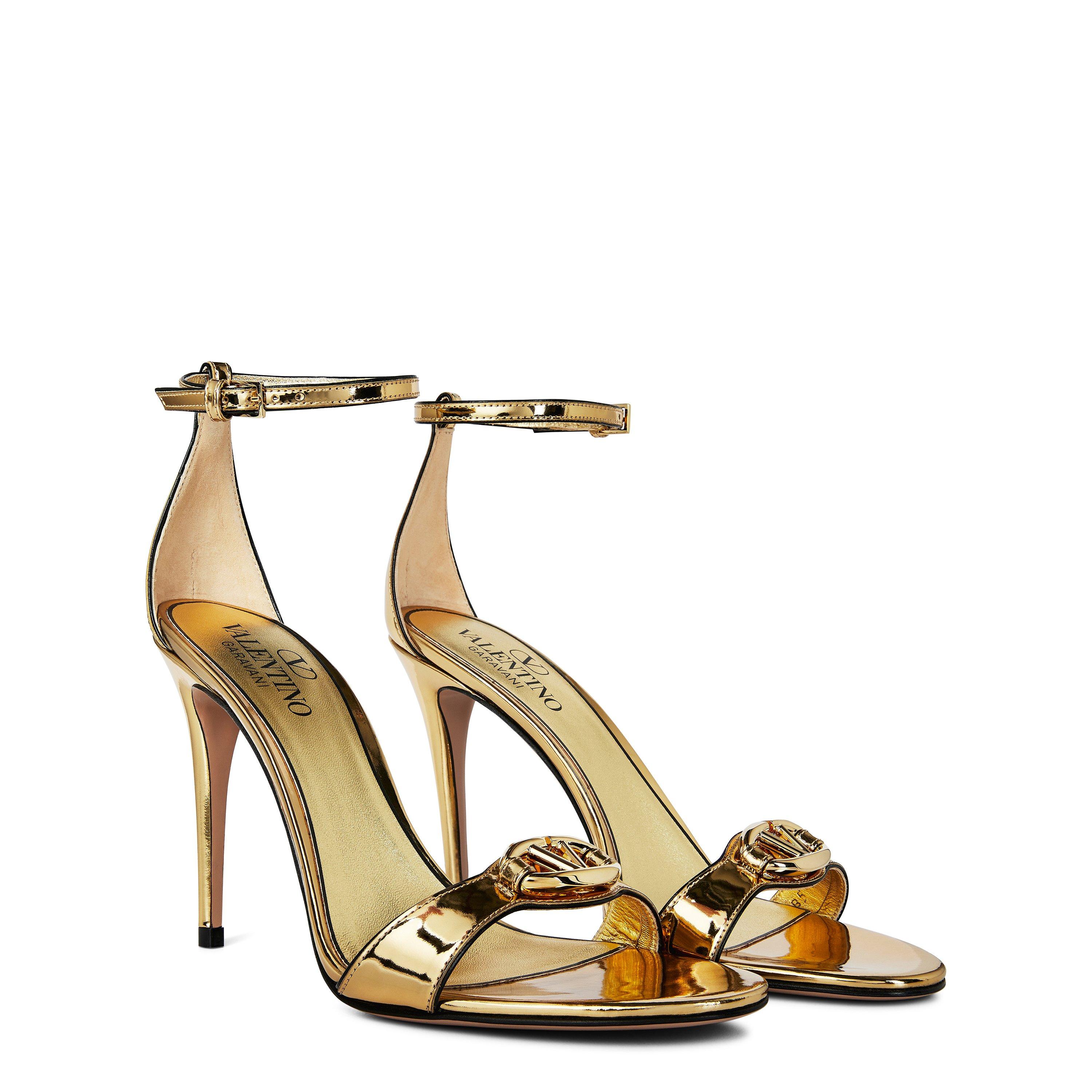 Antique Brass - Valentino Garavani - Vlogo Signature 100 Sandals - 3