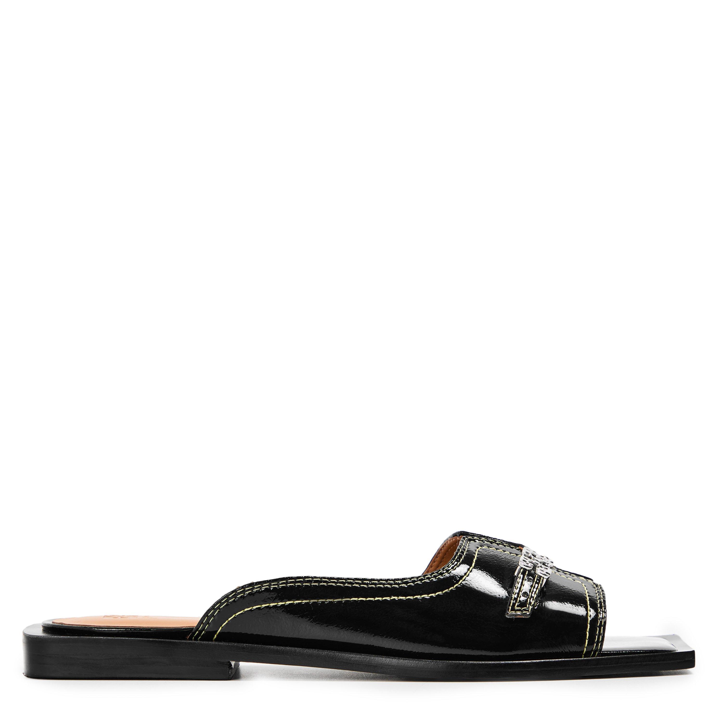 Black - Ganni - Women's Flat Sandals - 1