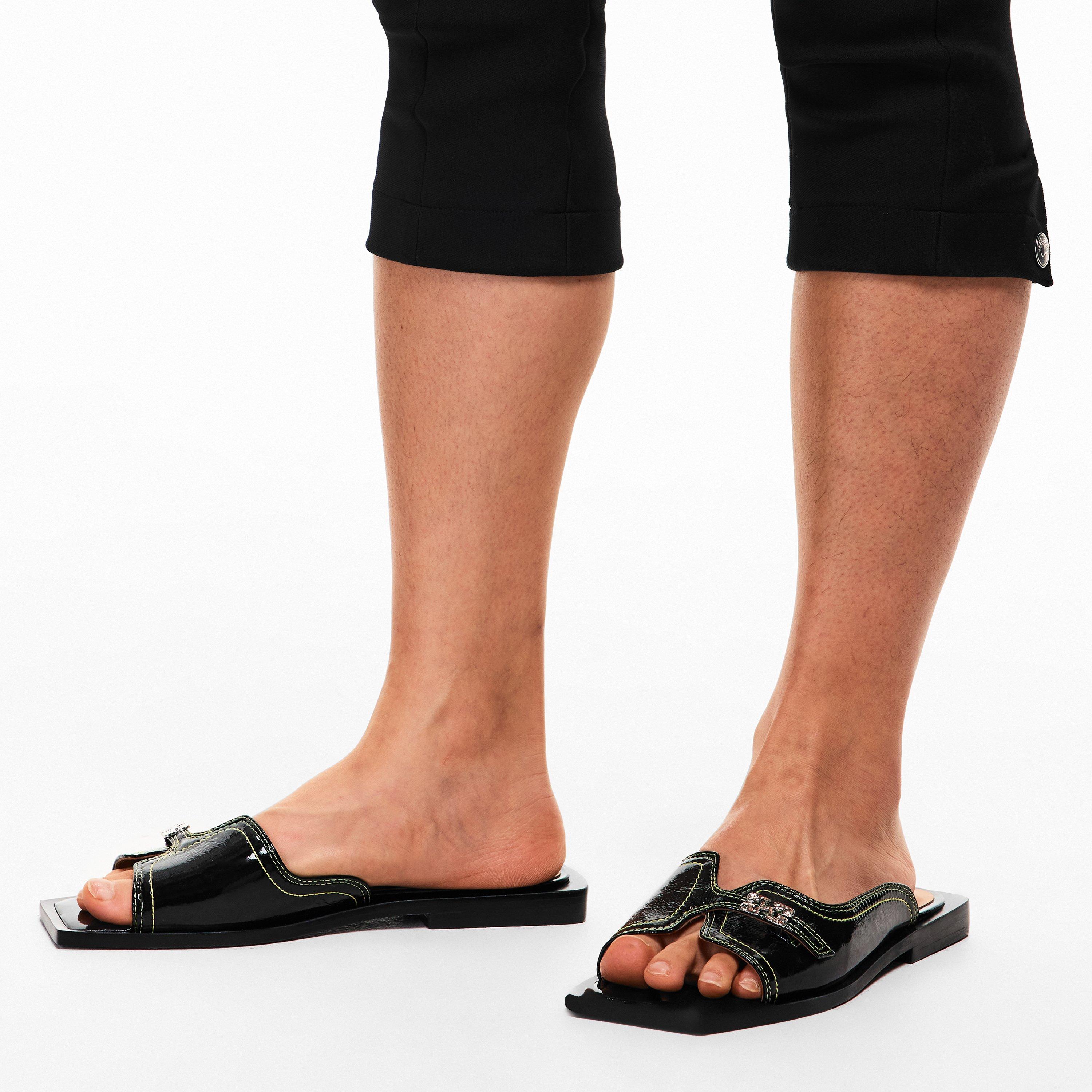 Black - Ganni - Women's Flat Sandals - 3