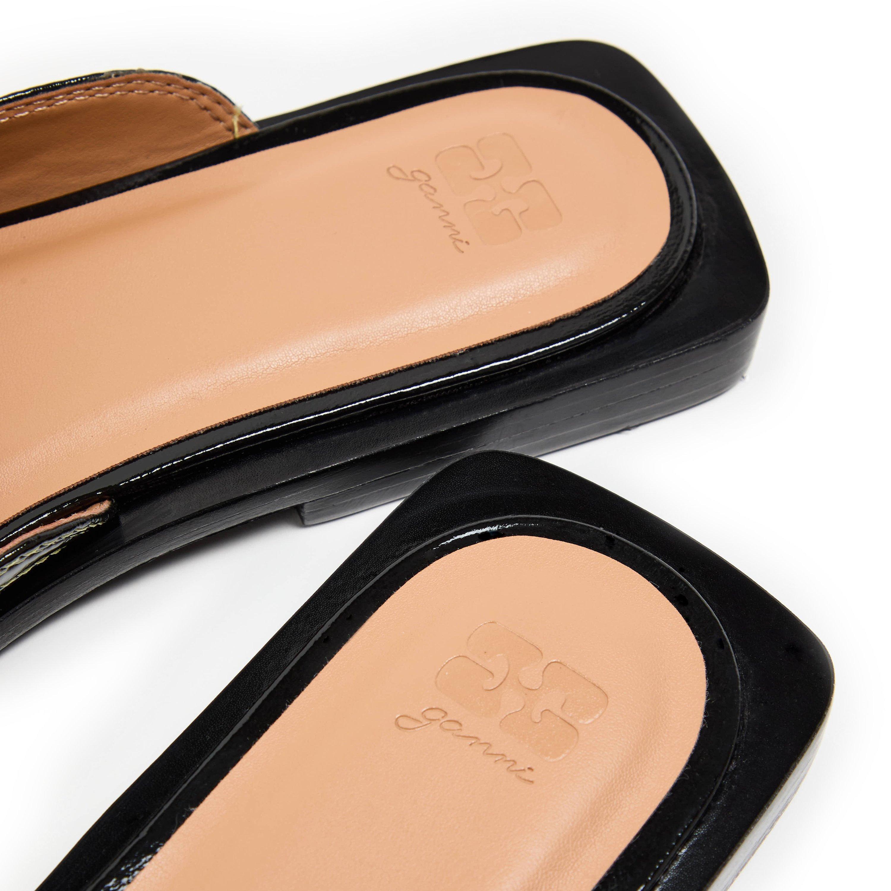 Black - Ganni - Ganni Flat Sandal Ld62 - 3