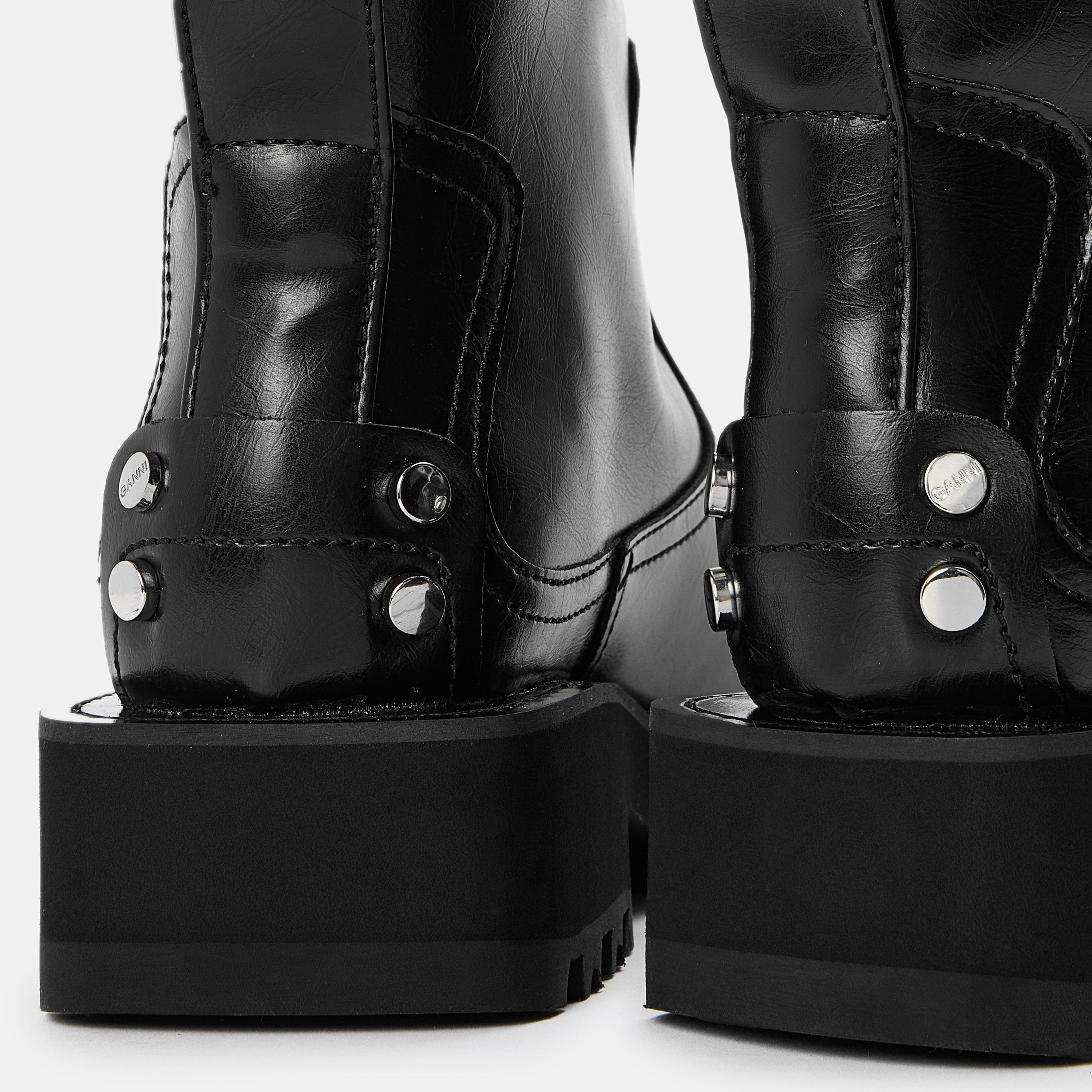 Black - Ganni - Ganni Low Boot Crink Ld62 - 4