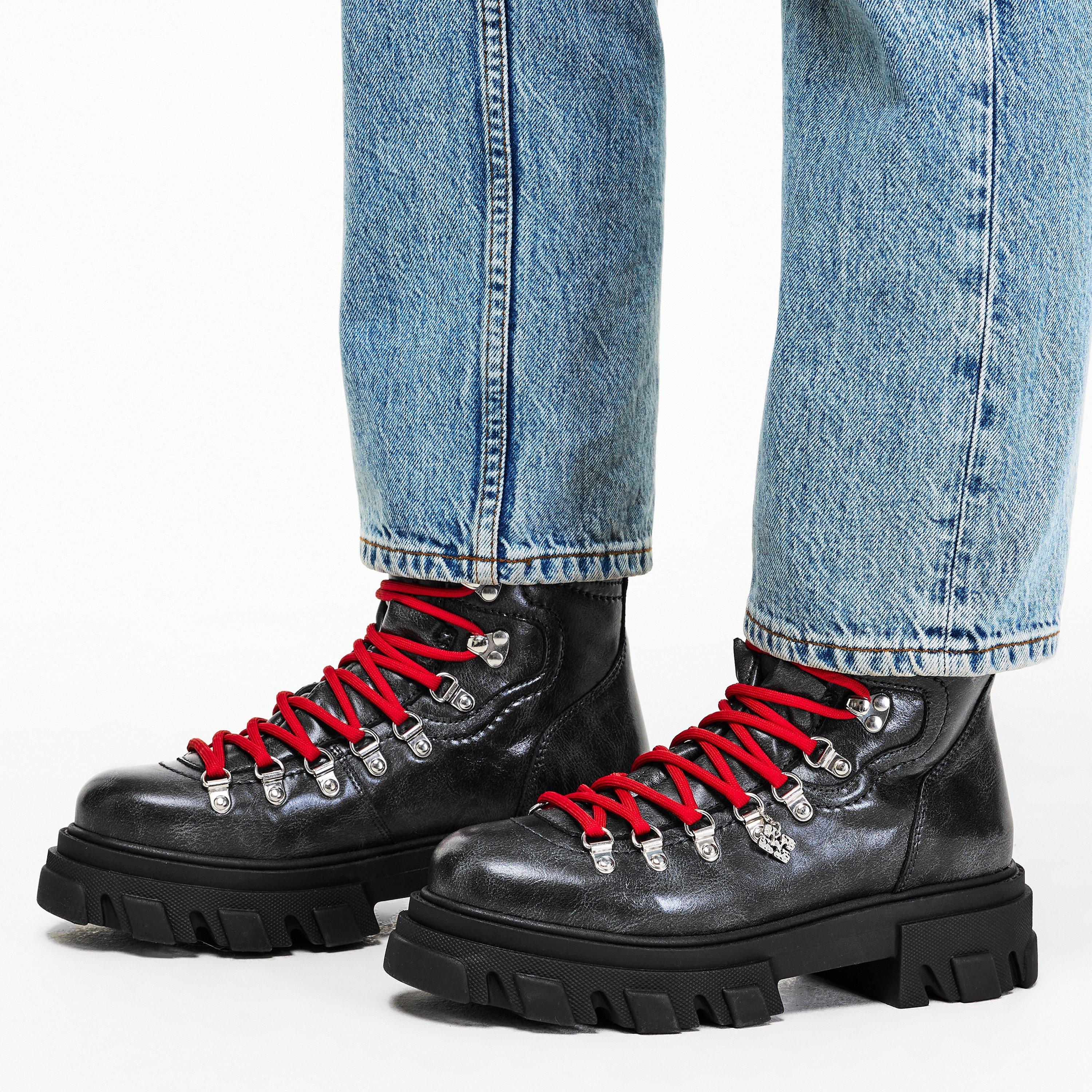 Ebony - Ganni - Women's Clted Mount Flat Ankle Boots - 3