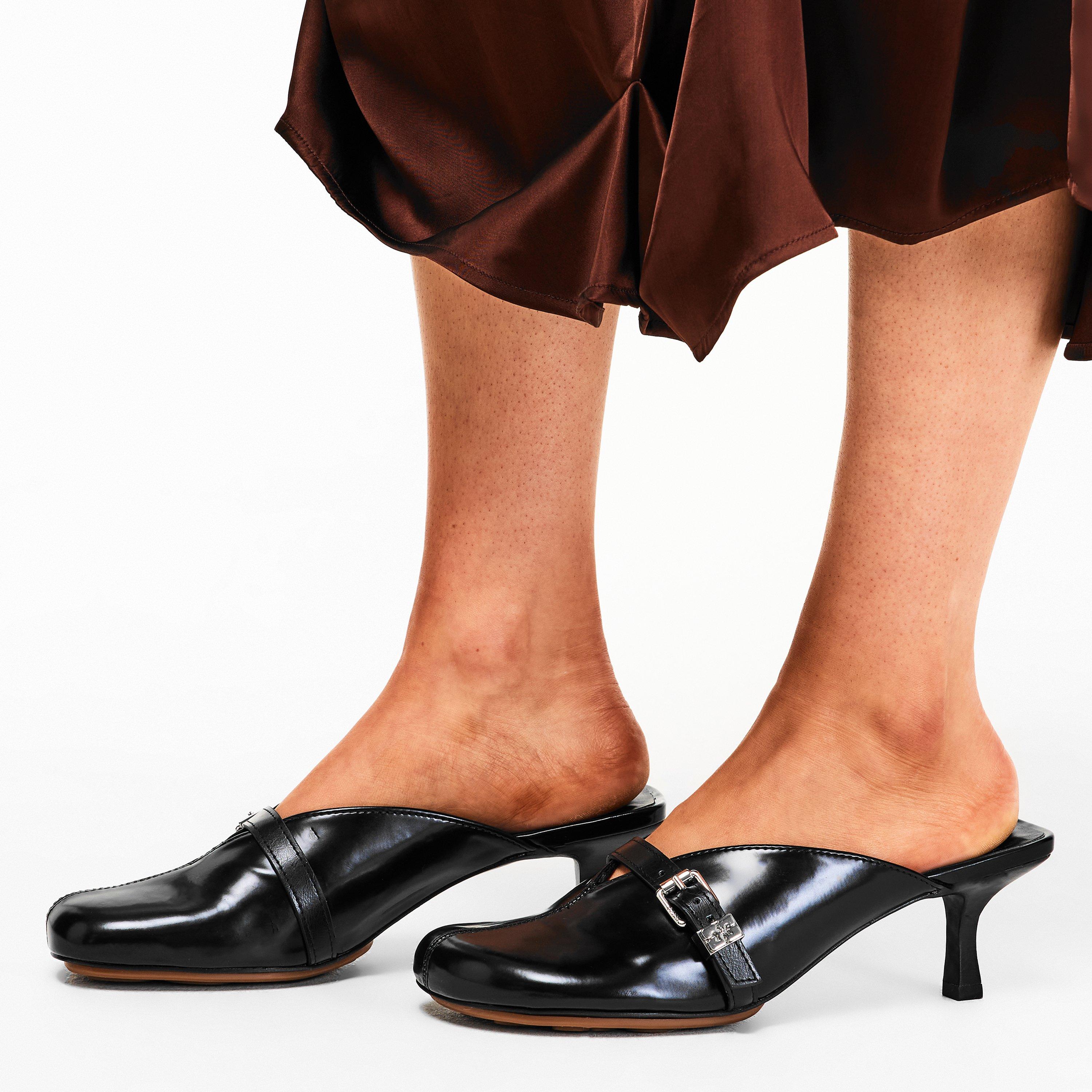 Black - Ganni - Women's Heeled Mules - 3