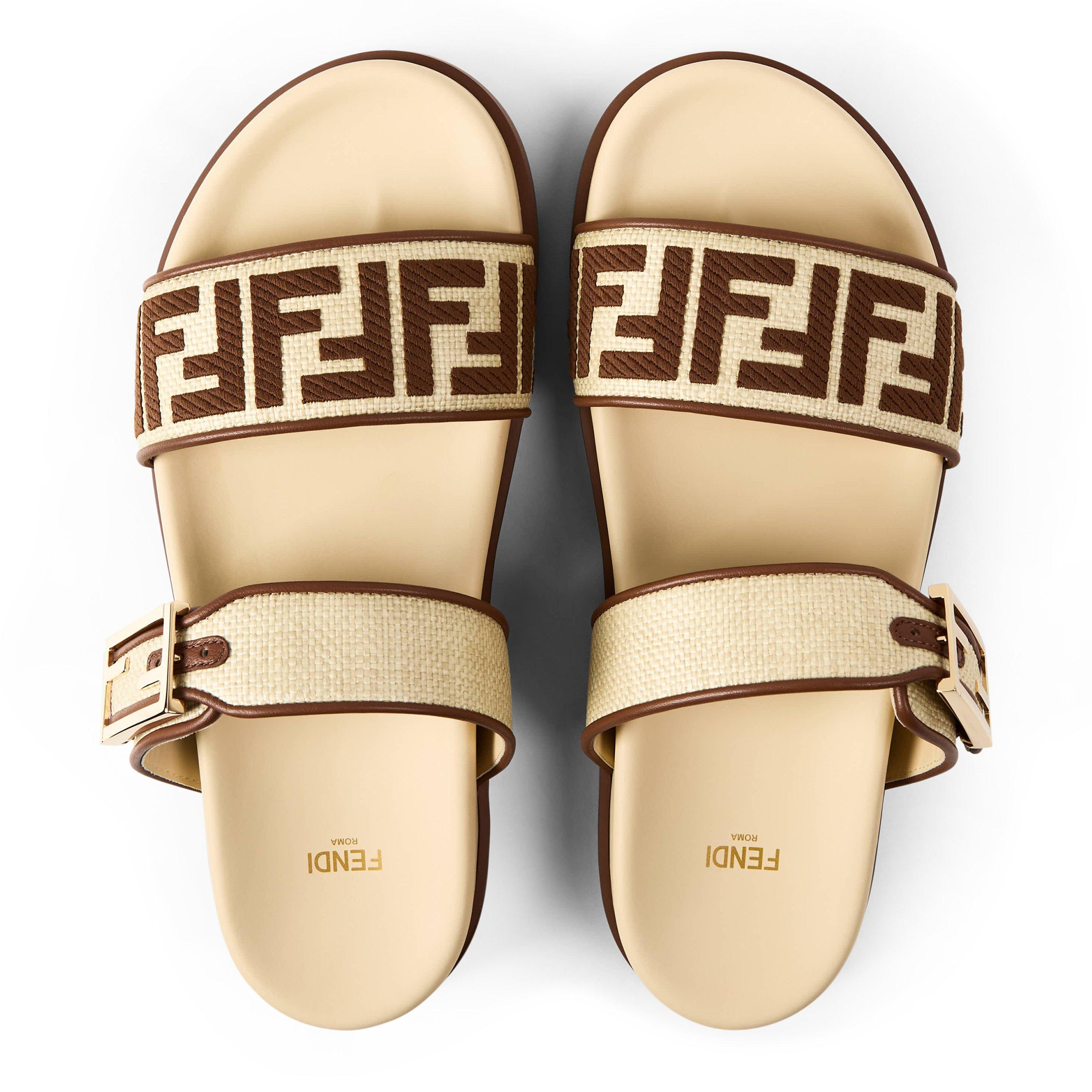 Gia Alch - Fendi - Women's Rafia FF Flat Sandals - 4
