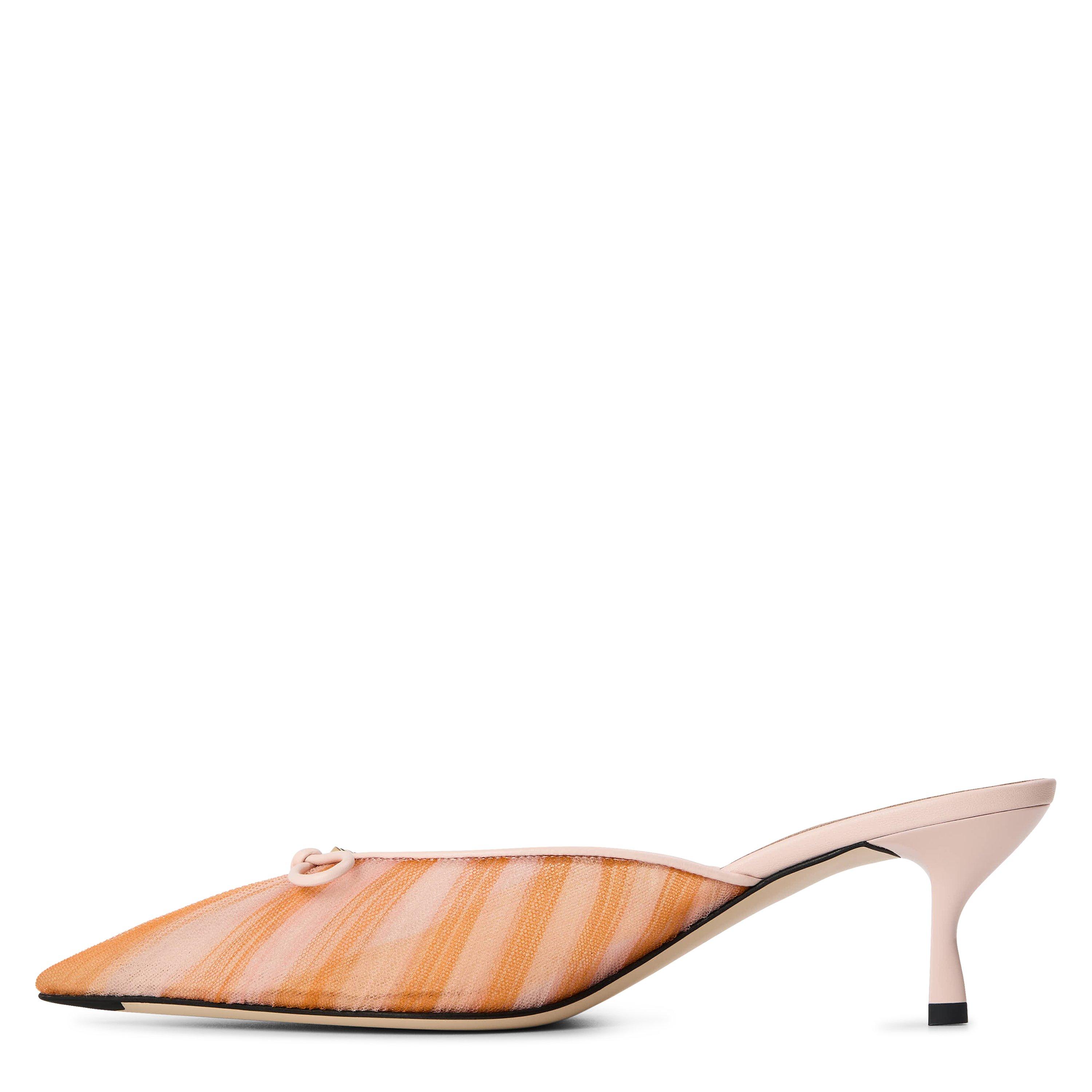 Confetto Tobiko - Fendi - Women's Tulle Kitten Heeled Mules - 2