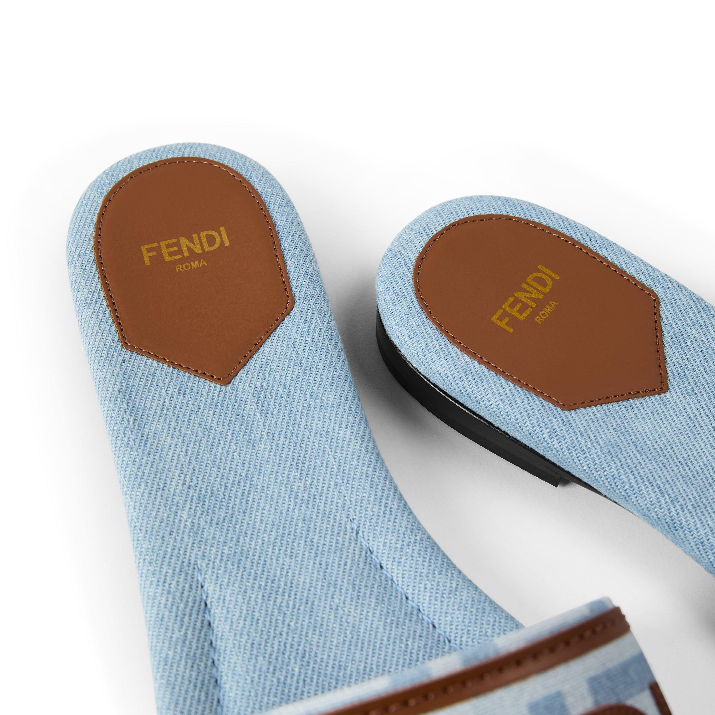 Denim Sellier - Fendi - Women's Denim Slide Flat Sandals - 3