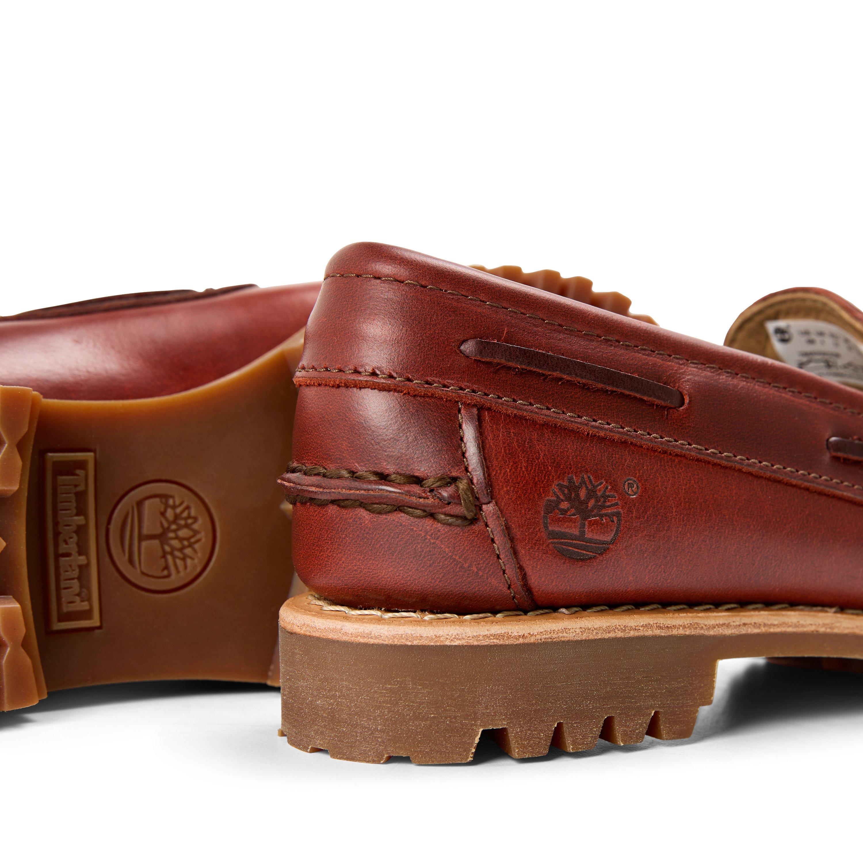Burgundy - Timberland - Women's 3-Eye Lug Handsewn Leather Boat Shoes - 3