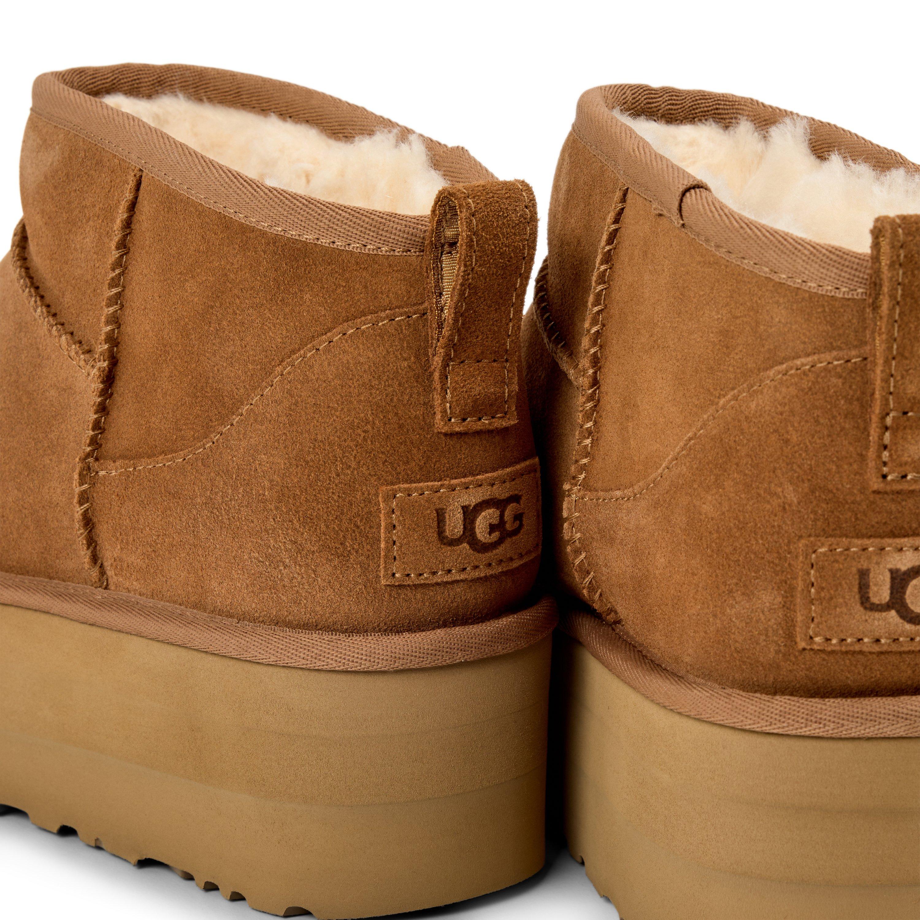 Chestnut - Ugg - Women's Ultra Mini Platform Sheepskin Snug Boots - 3